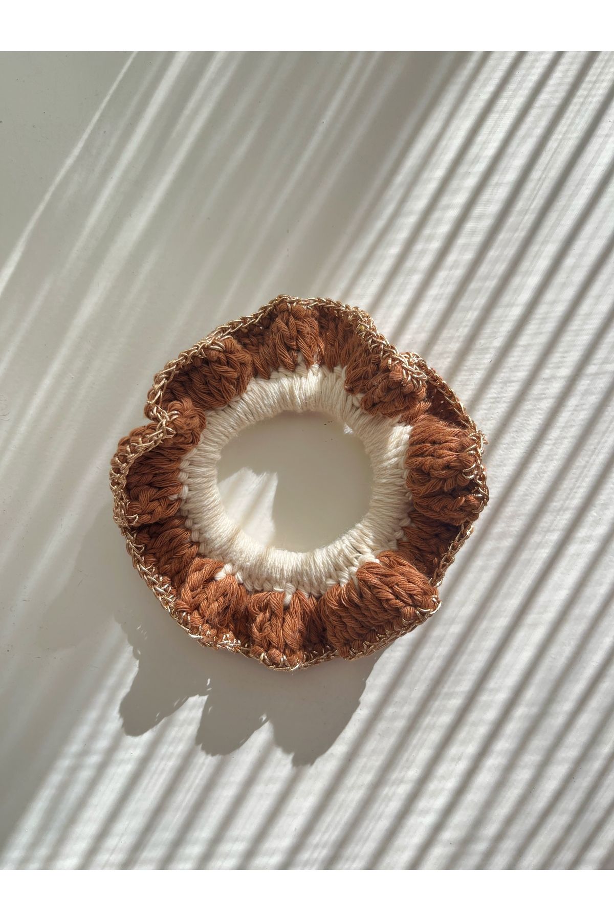 Poshy Atelier El Yapımı Örgü Scrunchie Yazlık Saç Tokası Aksesuarı Süsü