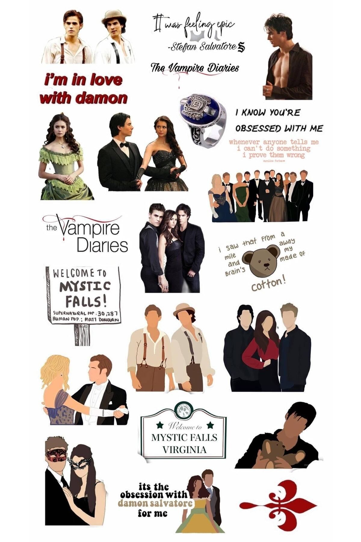 MS Major Selection-حزمة ملصقات لحافظة الهاتف المحمول للكمبيوتر المحمول The Vampire Diaries 2