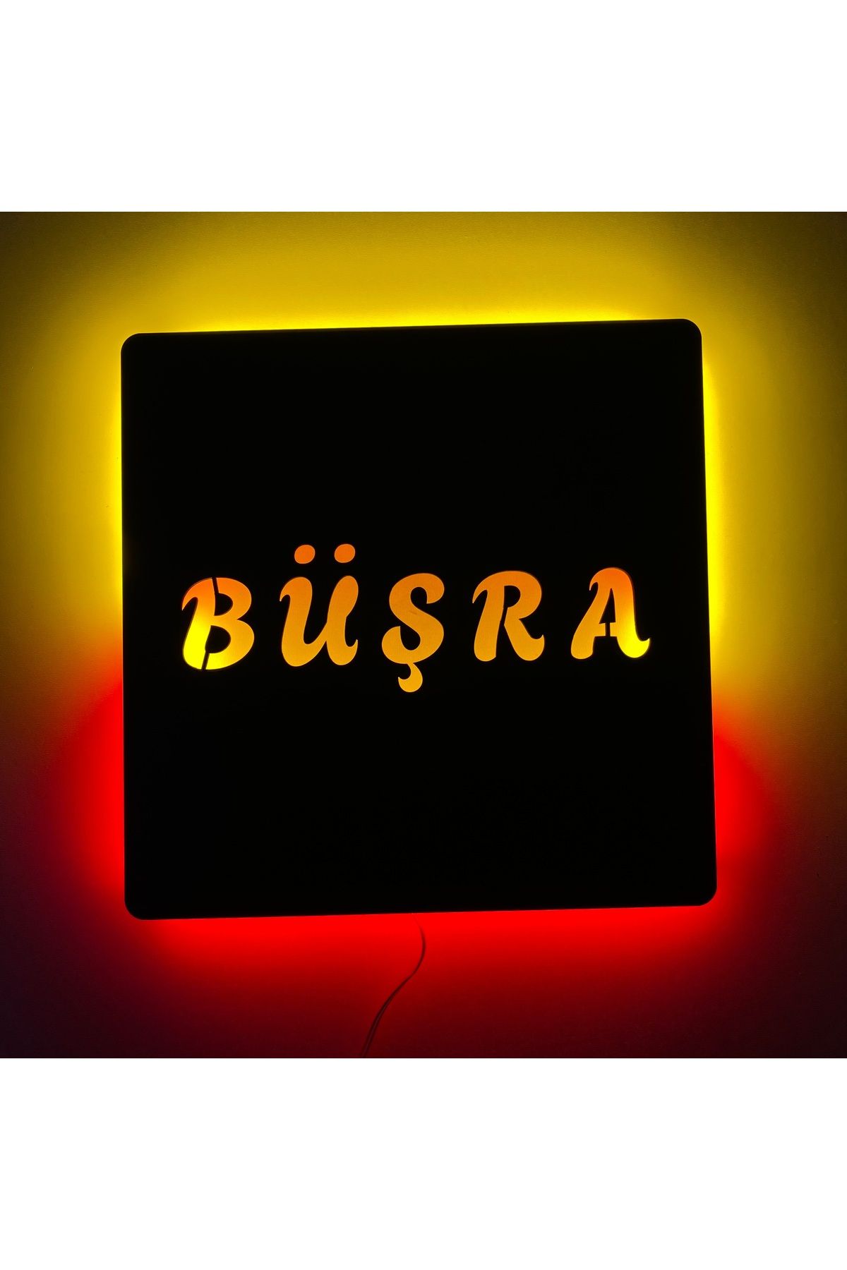 ÖZFA NEON MDF Işıklı Duvar Tablosu 27x27 cm | LED Aydınlatmalı Dekoratif Hediyelik Ahşap Tablo |