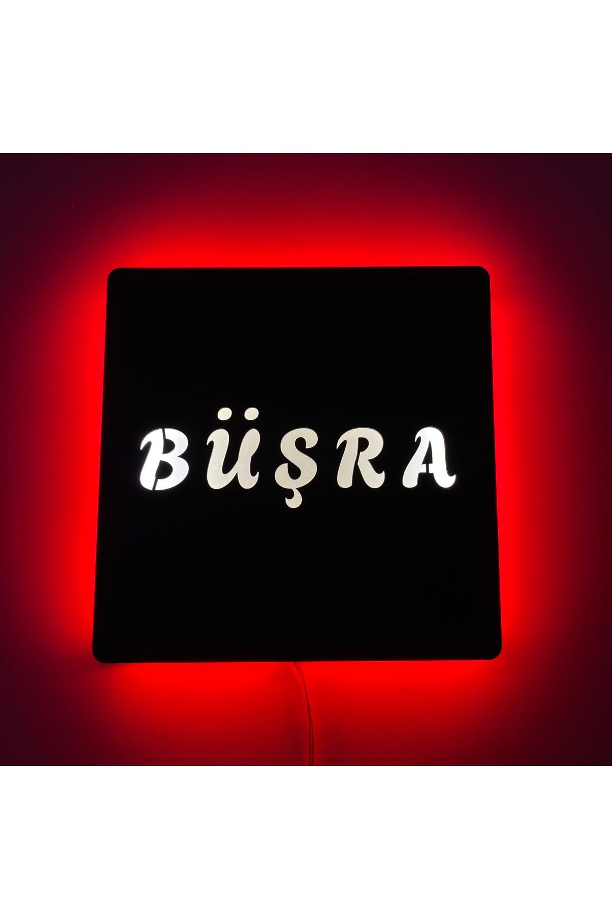 ÖZFA NEON MDF Işıklı Duvar Tablosu 27x27 cm | LED Aydınlatmalı Dekoratif Hediyelik Ahşap Tablo |