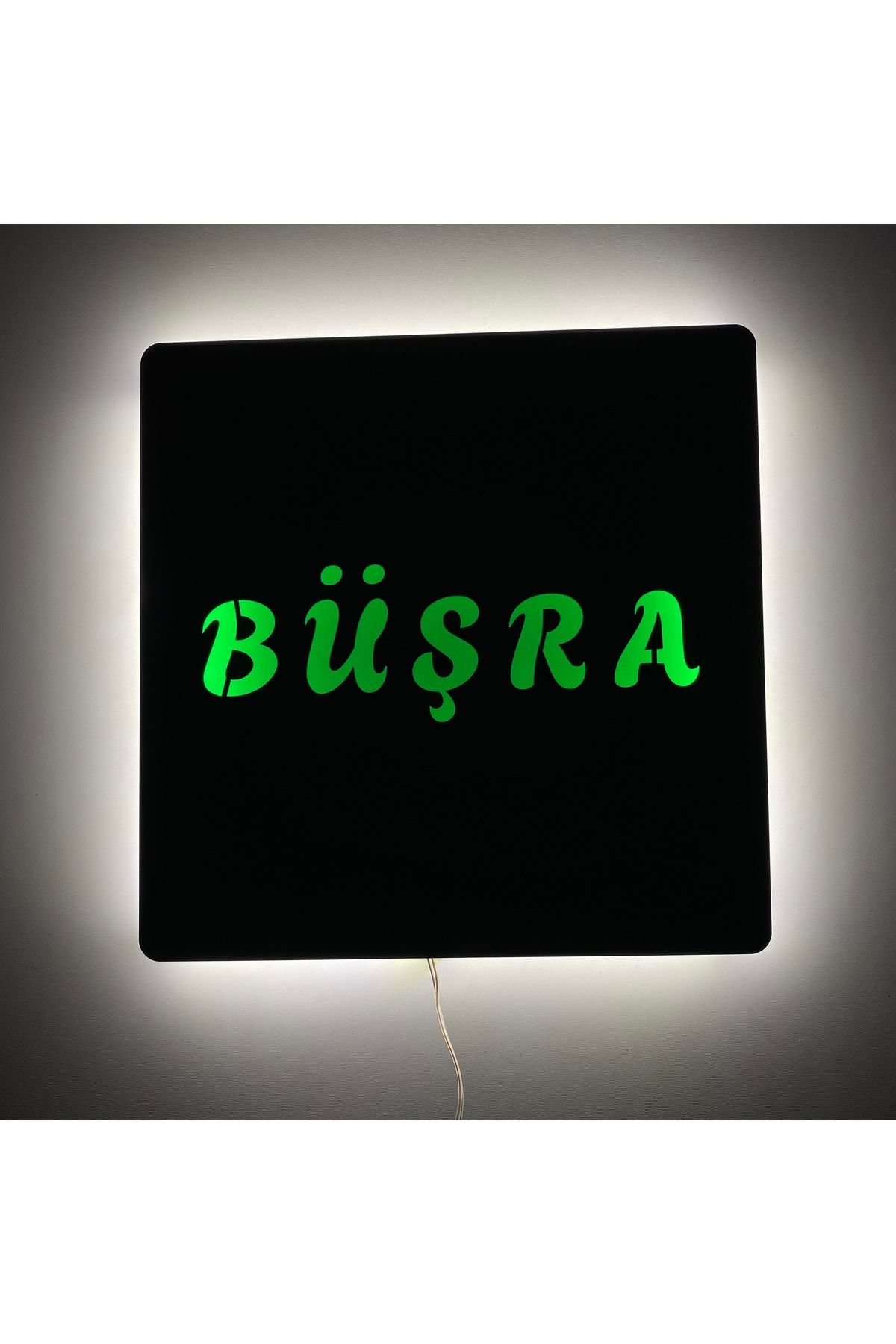 ÖZFA NEON MDF Işıklı Duvar Tablosu 27x27 cm | LED Aydınlatmalı Dekoratif Hediyelik Ahşap Tablo |
