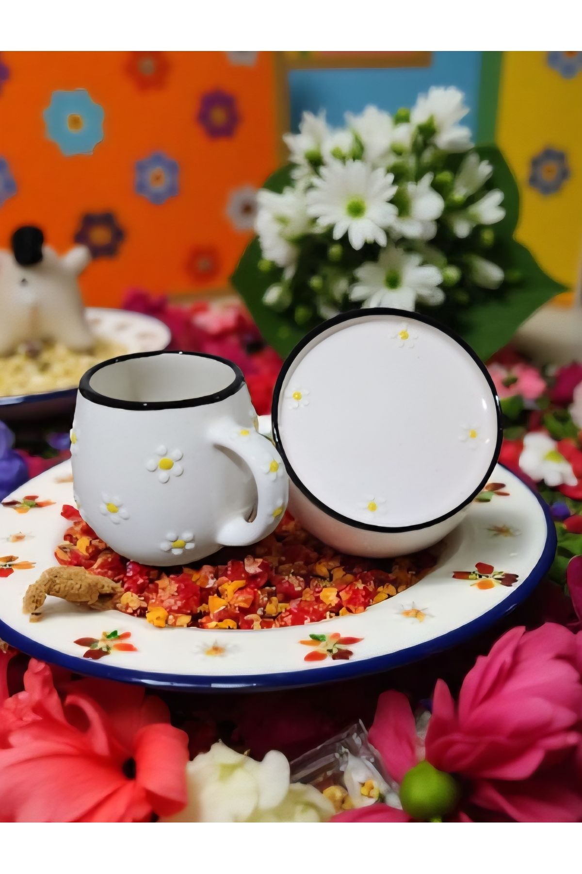 AyBİEN Papatya bahçesi,Daily Delight Kupa &Tabak takım