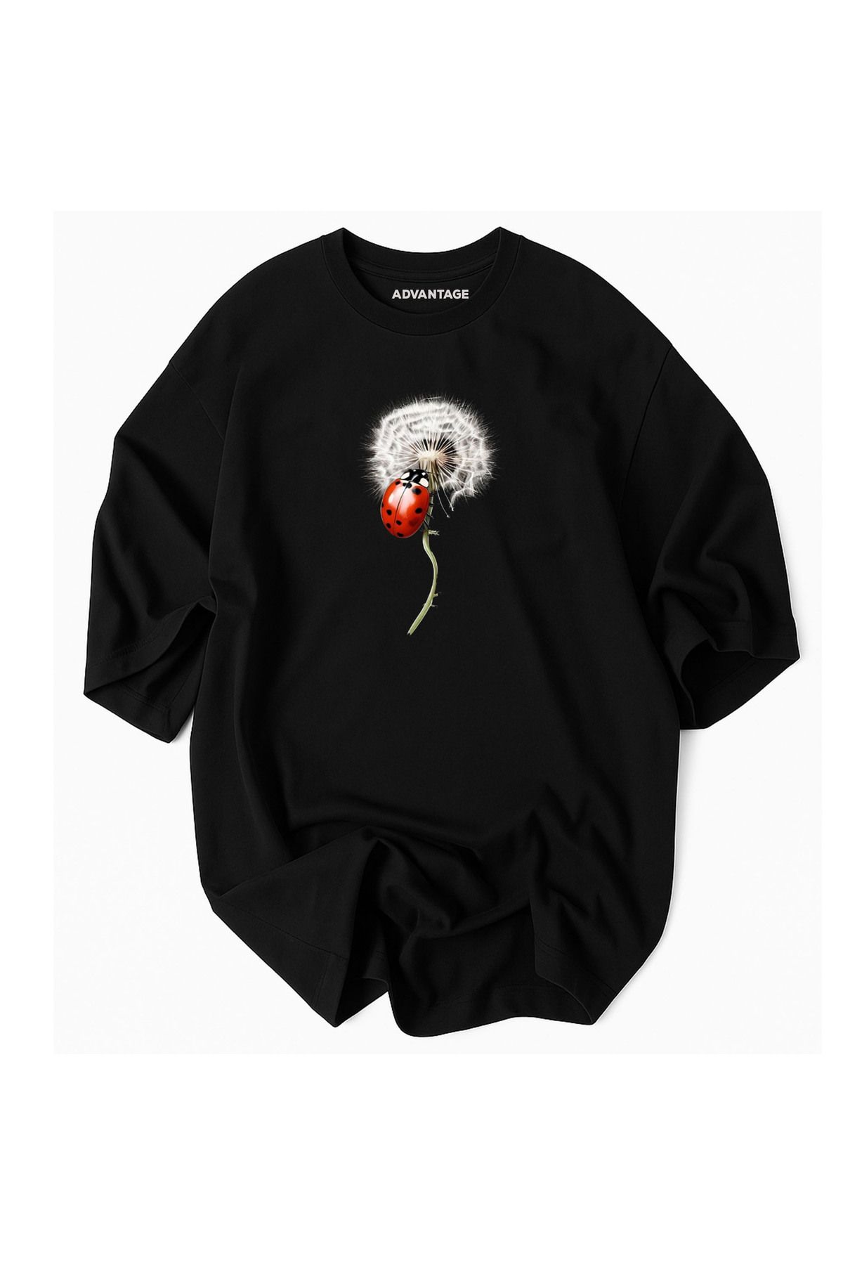 Advantage Kod Advantage Uğur Böceği Desenli Oversize %100 Pamuk- Advantage Premium Tshirt