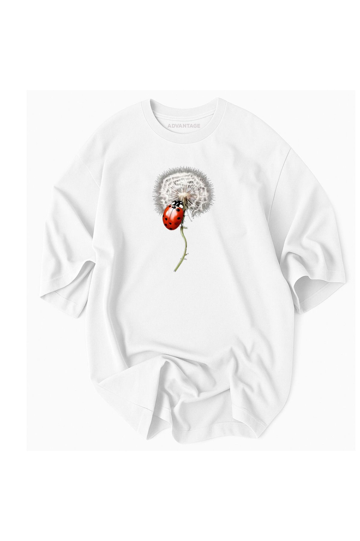 Advantage Kod Advantage Uğur Böceği Desenli Oversize %100 Pamuk- Advantage Premium Tshirt