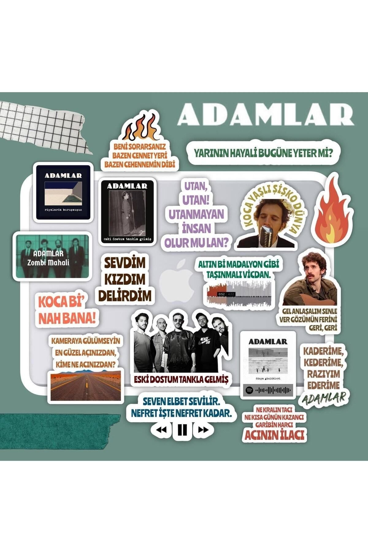 MS Major Selection Adamlar Laptop Notebook Telefon Kılıfı Sticker Paketi 18'li