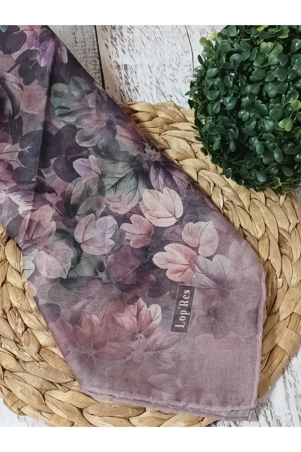 Aydmr Aksesuar Lopres Yaprak Desenli Pamuk Soft Eşarp