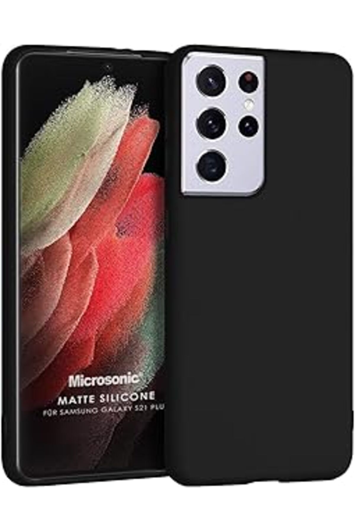 Pazarcan Microsonic Matte Silicone Samsung Galaxy S21 Ultra Için Kılıf Siyah [Galaxy S21 Ultra Ile Uyumlu Kı