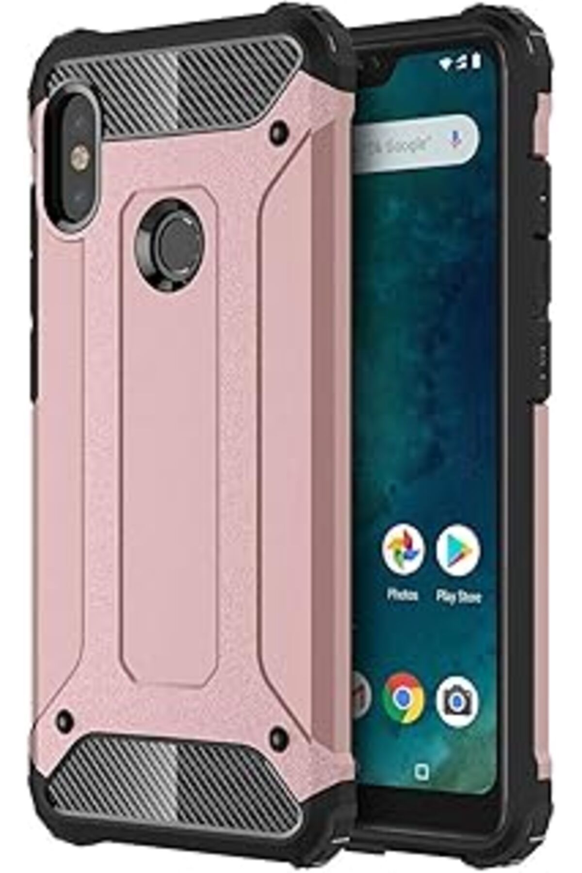 Karachil Microsonic Xiaomi Redmi Note 6 Pro Için Kılıf Rugged Armor Rose Gold [Redmi Note 6 Pro Ile Uyumlu K