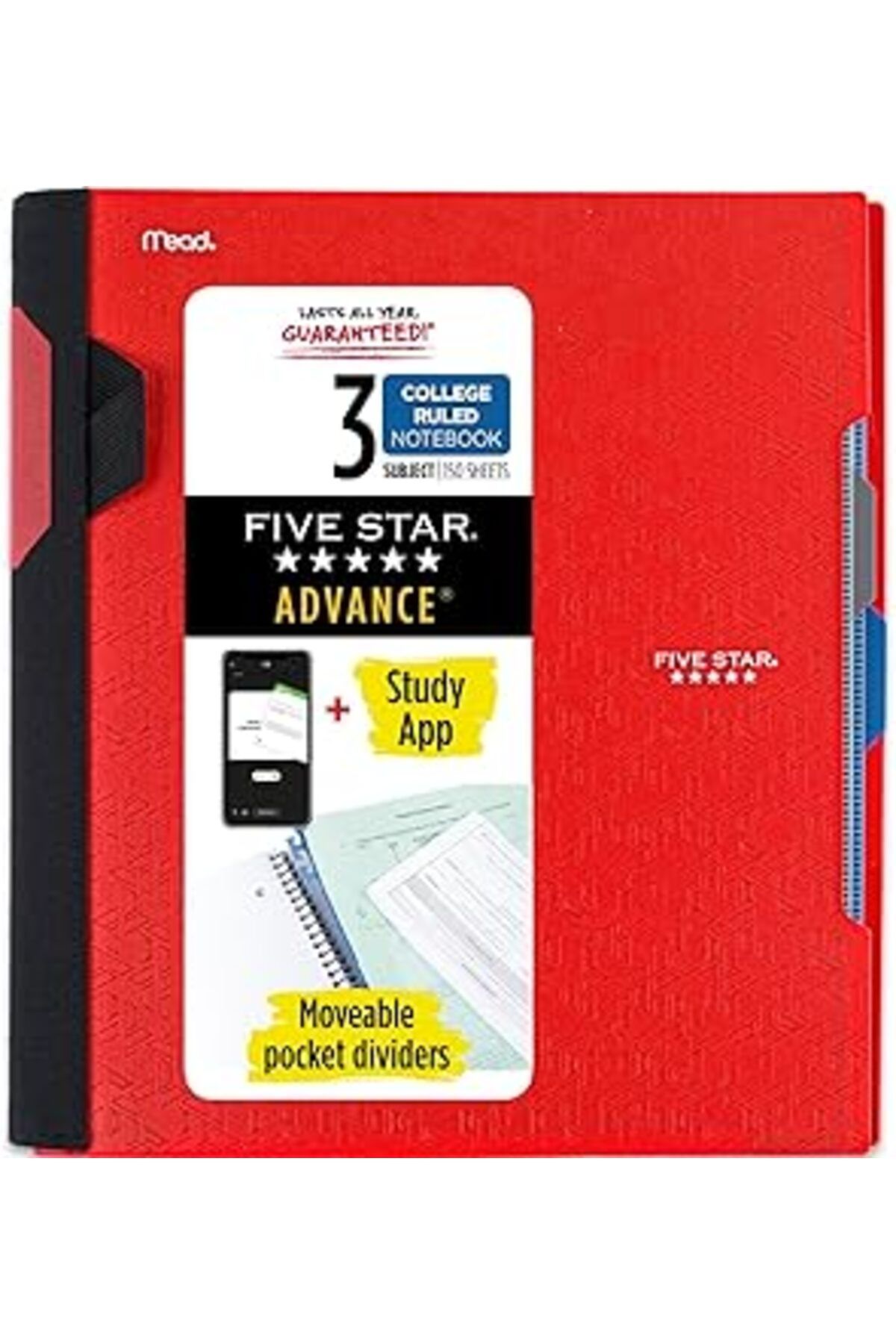 Pazarcan Five Star Spiral Defter + Çalışma Uygulaması, 3 Konu, Kolej Çizgili Kağıt, Spiral Korumalı İleri De