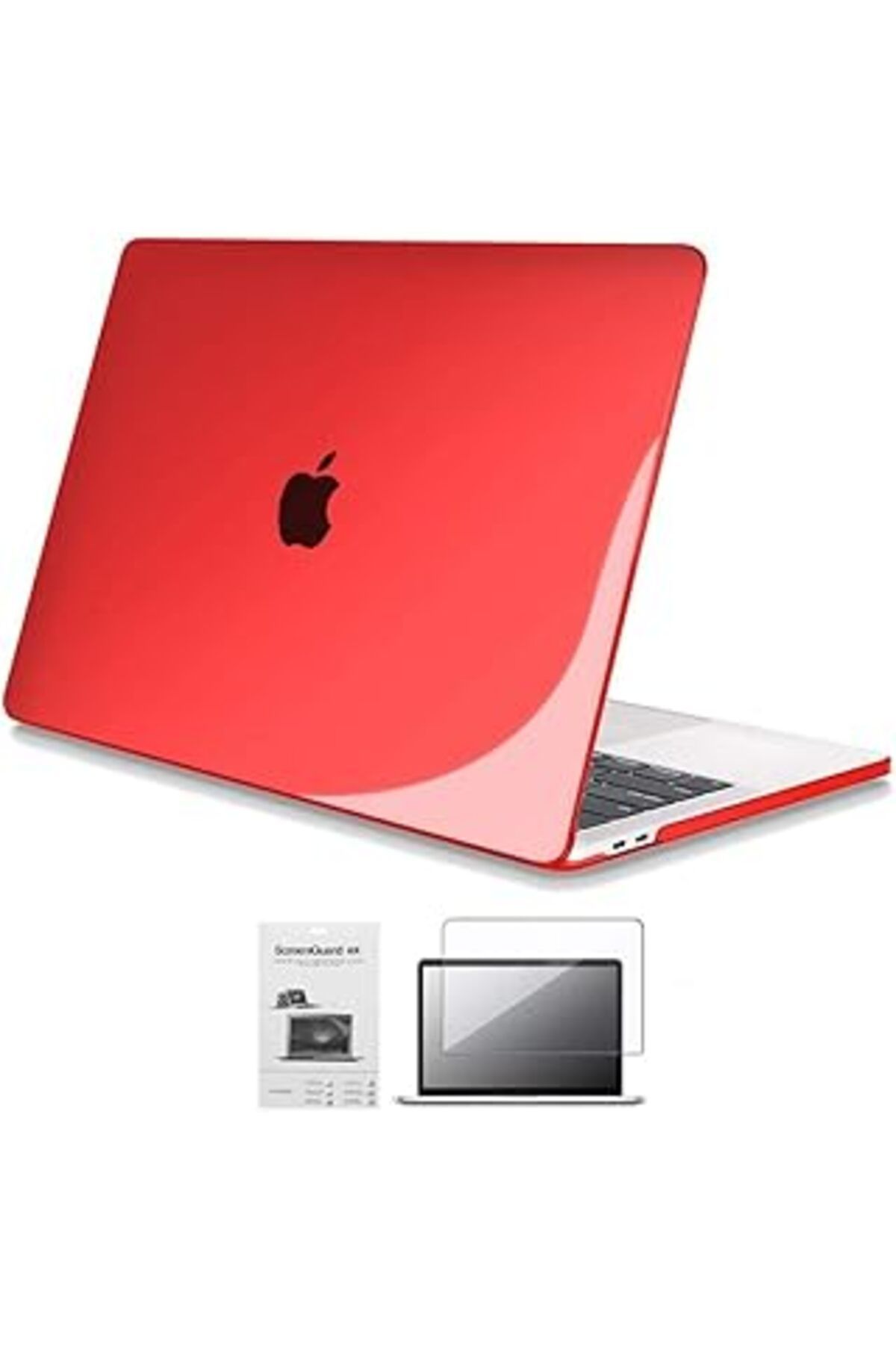 Pazarcan Codegen Apple 13 Macbook Pro M2 A2686 Kristal Kırmızı Koruyucu + Ekran Filmi