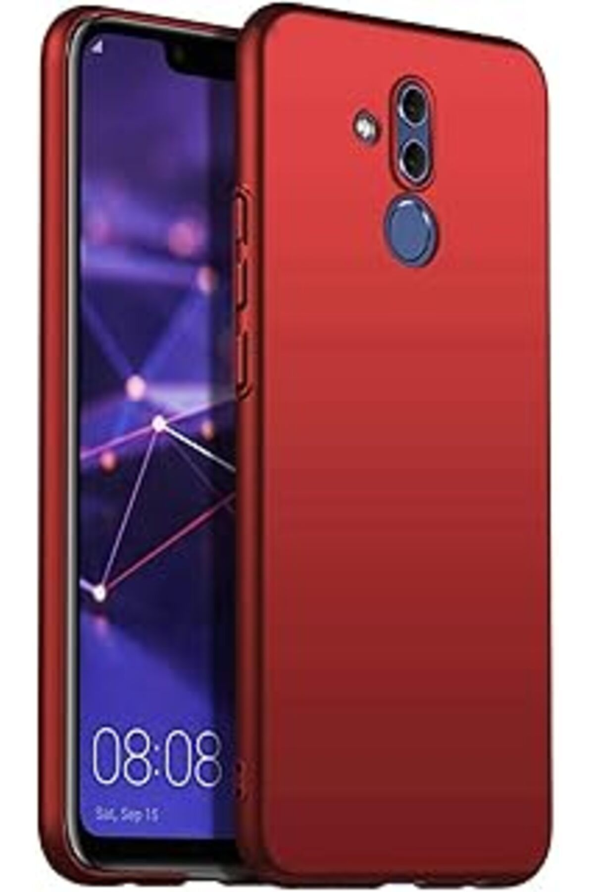 Pazarcan Huawei Mate 20 Lite Kılıf Ultra İnce Renkli Silikon Kapak Kırmızı
