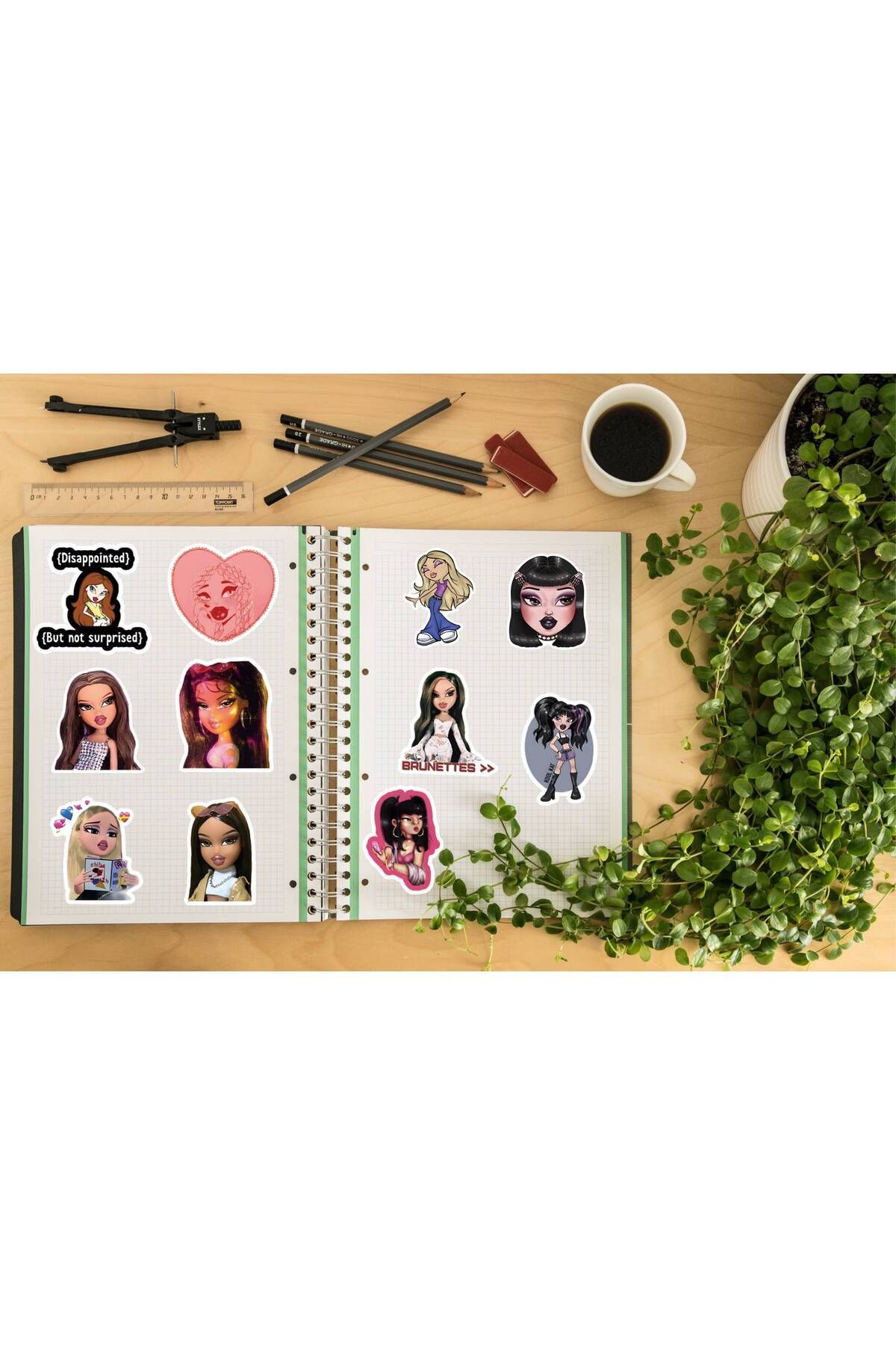 MS Major Selection Bratz Girl Defter Suluk Laptop Notebook Tablet Telefon Kılıf Sticker Seti