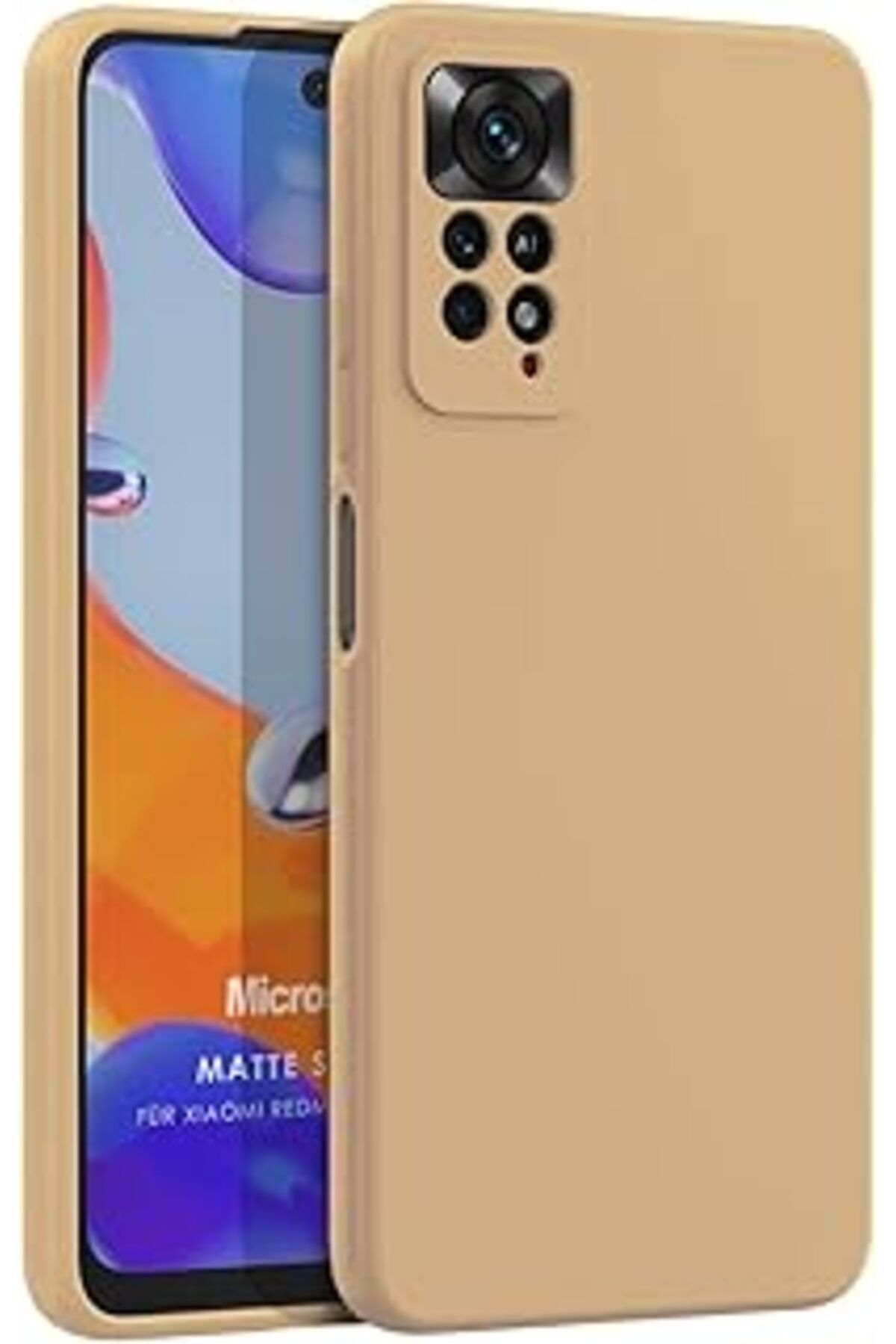 Pazarcan Microsonic Matte Silicone Xiaomi Redmi Note 12 Pro 4G Için Kılıf Gold [Redmi Note 12 Pro 4G Ile Uyu