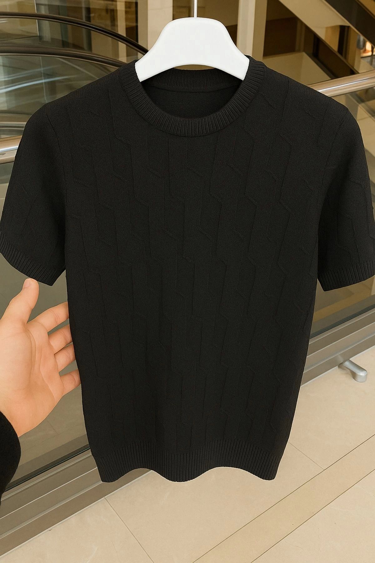 LC Waikiki LCWAIKIKI %100 pamuk dokulu esnek nefes alabilen kumaş erkek triko tişört