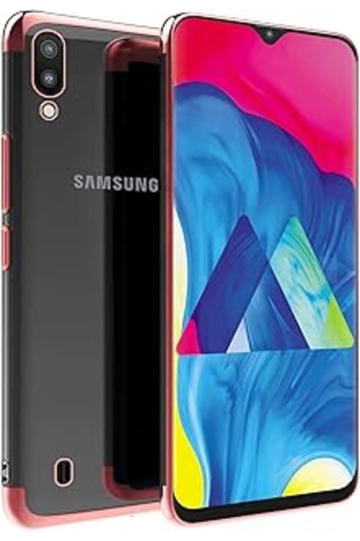 Pazarcan Microsonic Samsung Galaxy M10 Kılıf Skyfall Transparent Clear Rose Gold