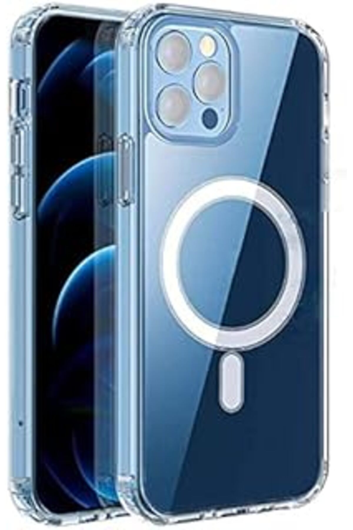 Pazarcan Happy Trend Iphone 14 Için Magsafe Özellikli Çok Şık Şeffaf Kılıf Kristal Full Koruma