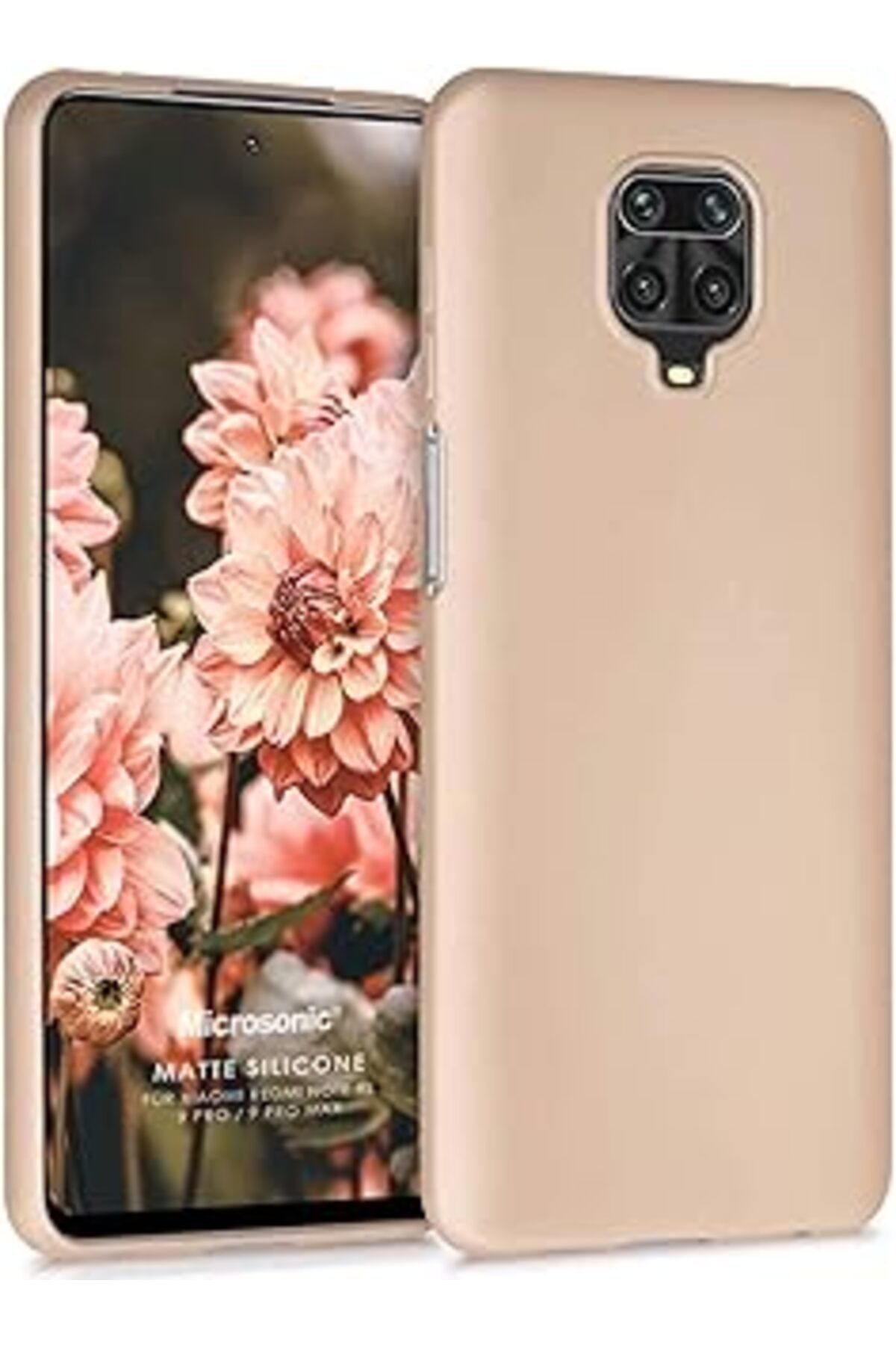 Qedii Microsonic Matte Silicone Xiaomi Redmi Note 9 Pro Için Kılıf Gold [Redmi Note 9 Pro Ile Uyumlu Kılı