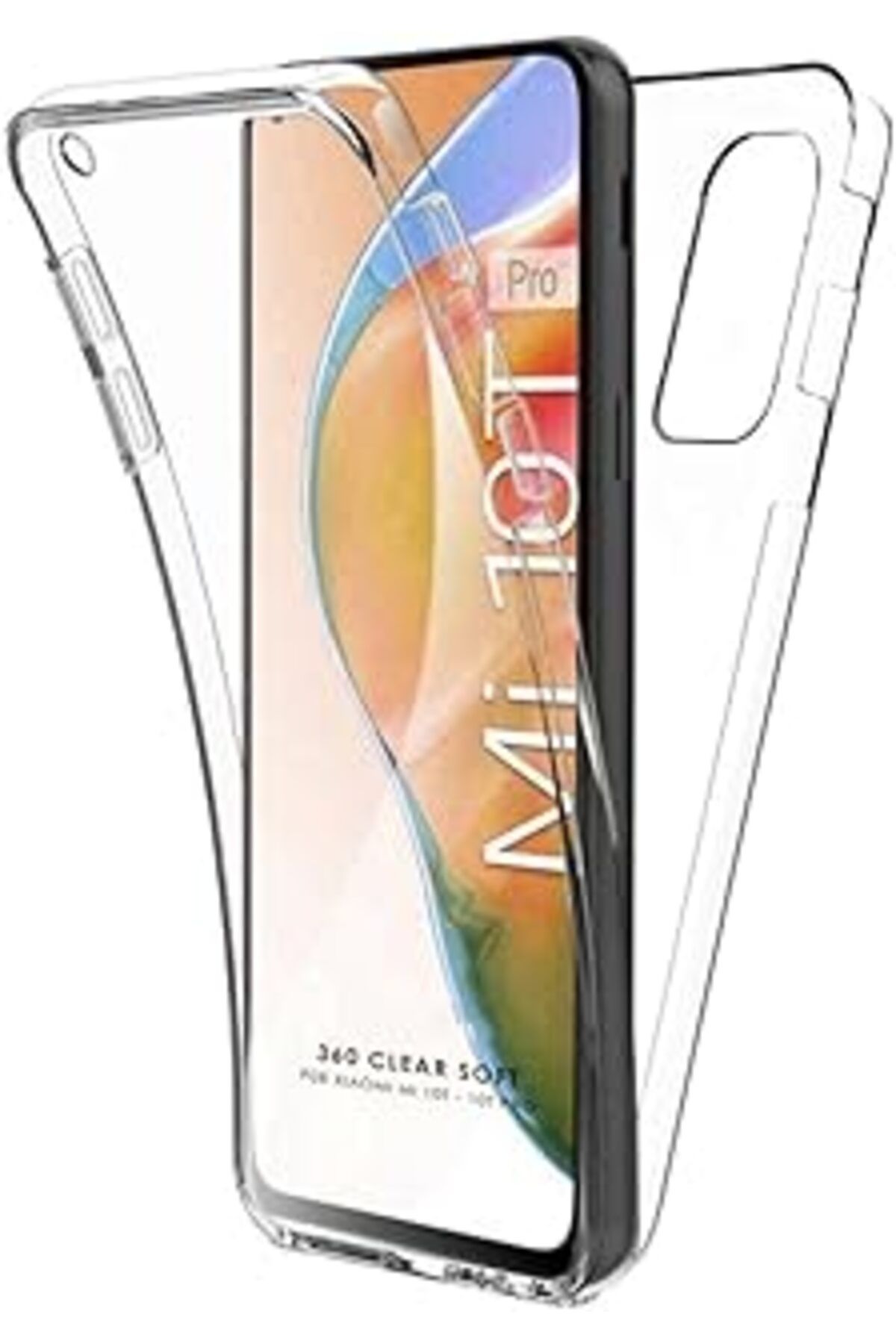 Pazarcan Teknomoda Xiaomi Mi 10T Pro 360 Kılıf Şeffaf Ön Arka Korumalı Silikon Kmp Ile Uyumlu