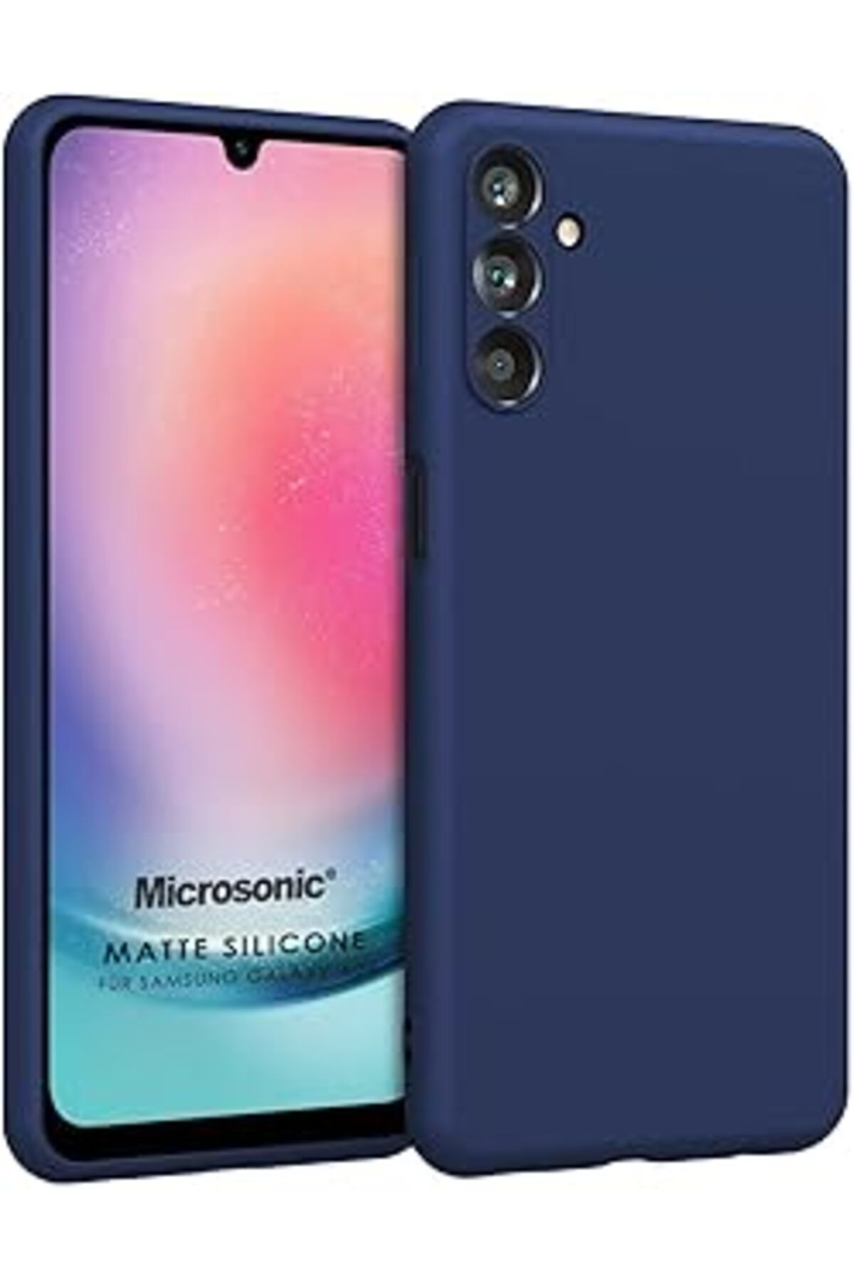 Pazarcan Microsonic Matte Silicone Samsung Galaxy A24 Için Kılıf Lacivert [Galaxy A24 Ile Uyumlu Kılıf - Lac
