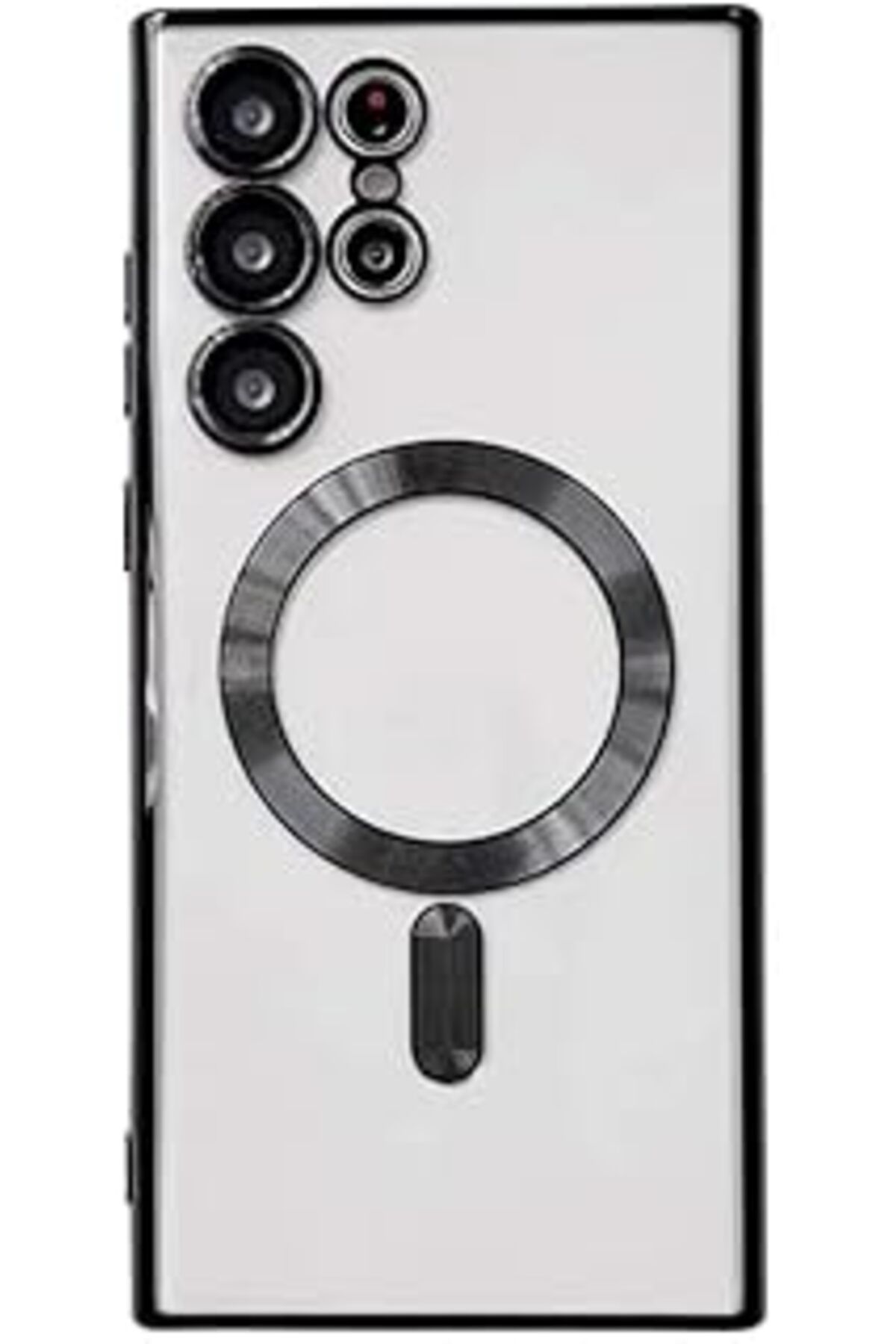 Pazarcan Teknosepetim Samsung S24 Ultra Kılıf Kamera Lens Korumalı Kablosuz Şarj Destekli Arkası Şeffaf Parl