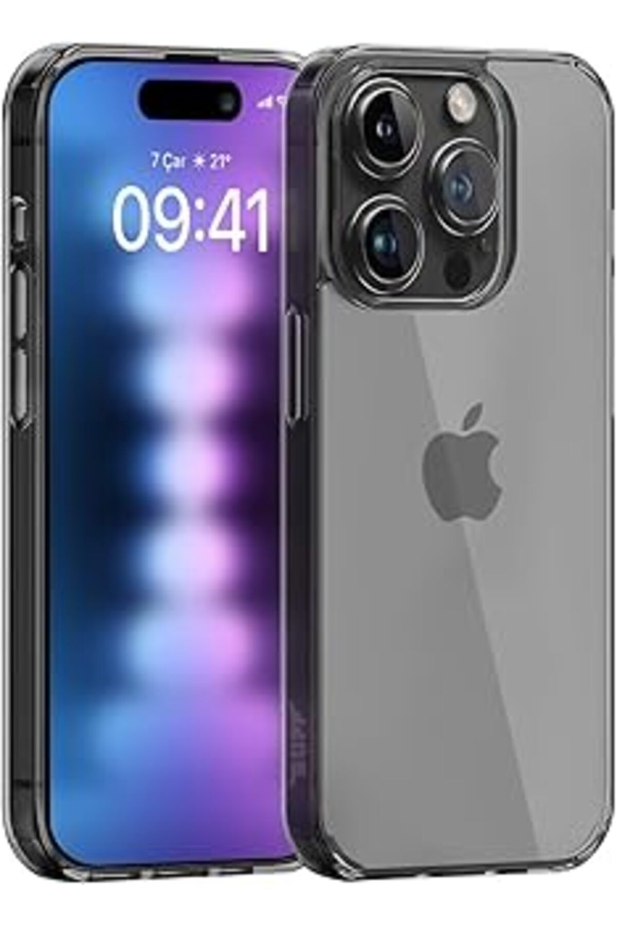 Qedii Buff, Iphone 15 Pro Max Ile Uyumlu (6.7Inç) Air Hybrid Darbe Emici Tpu- Ve Pc Şeffaf Kılıf, Smoke B