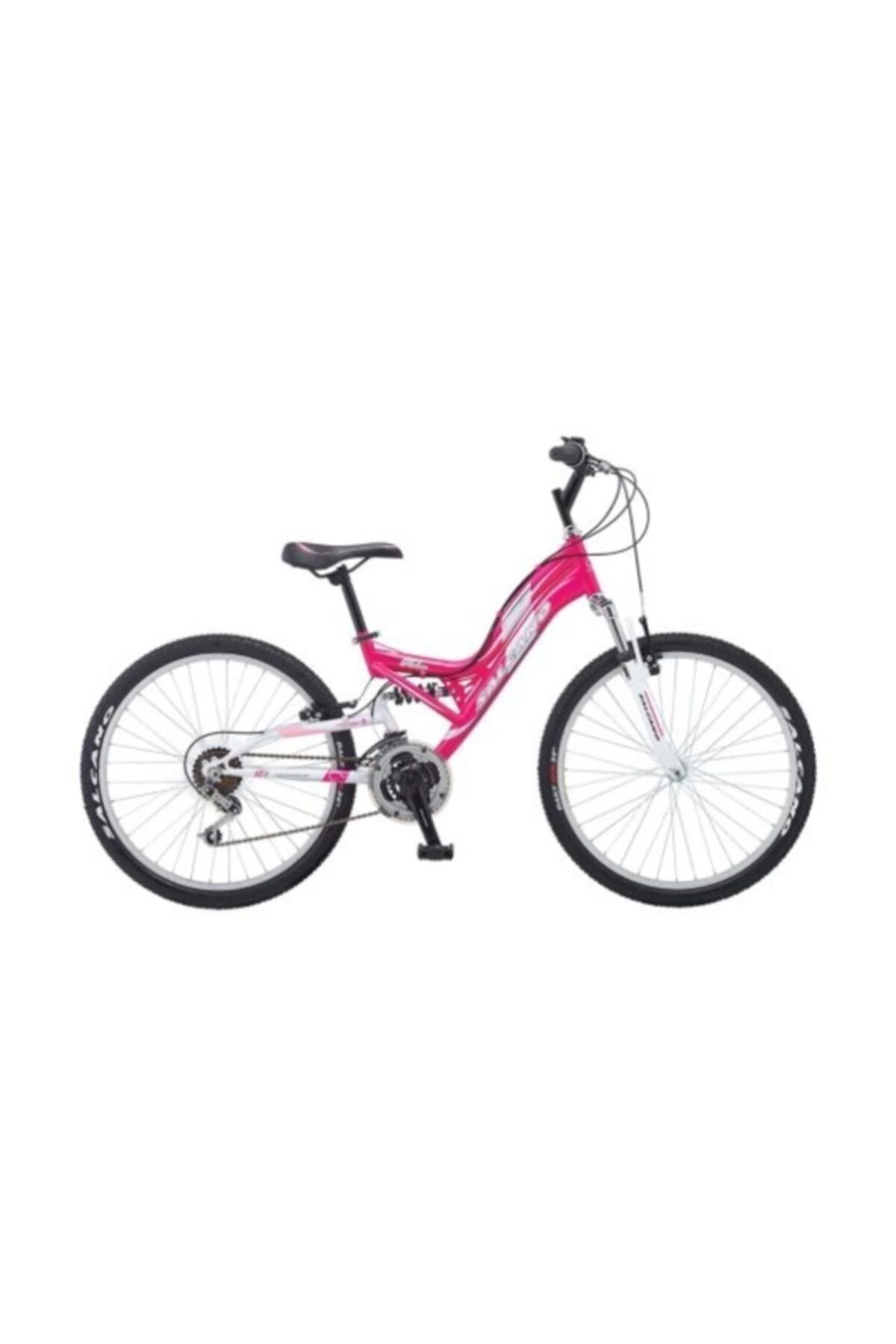 Elioure Kadın Bisikleti 26 Jant, Çift Amortisör, 155-170 cm Boy, Pembe Beyaz Renk