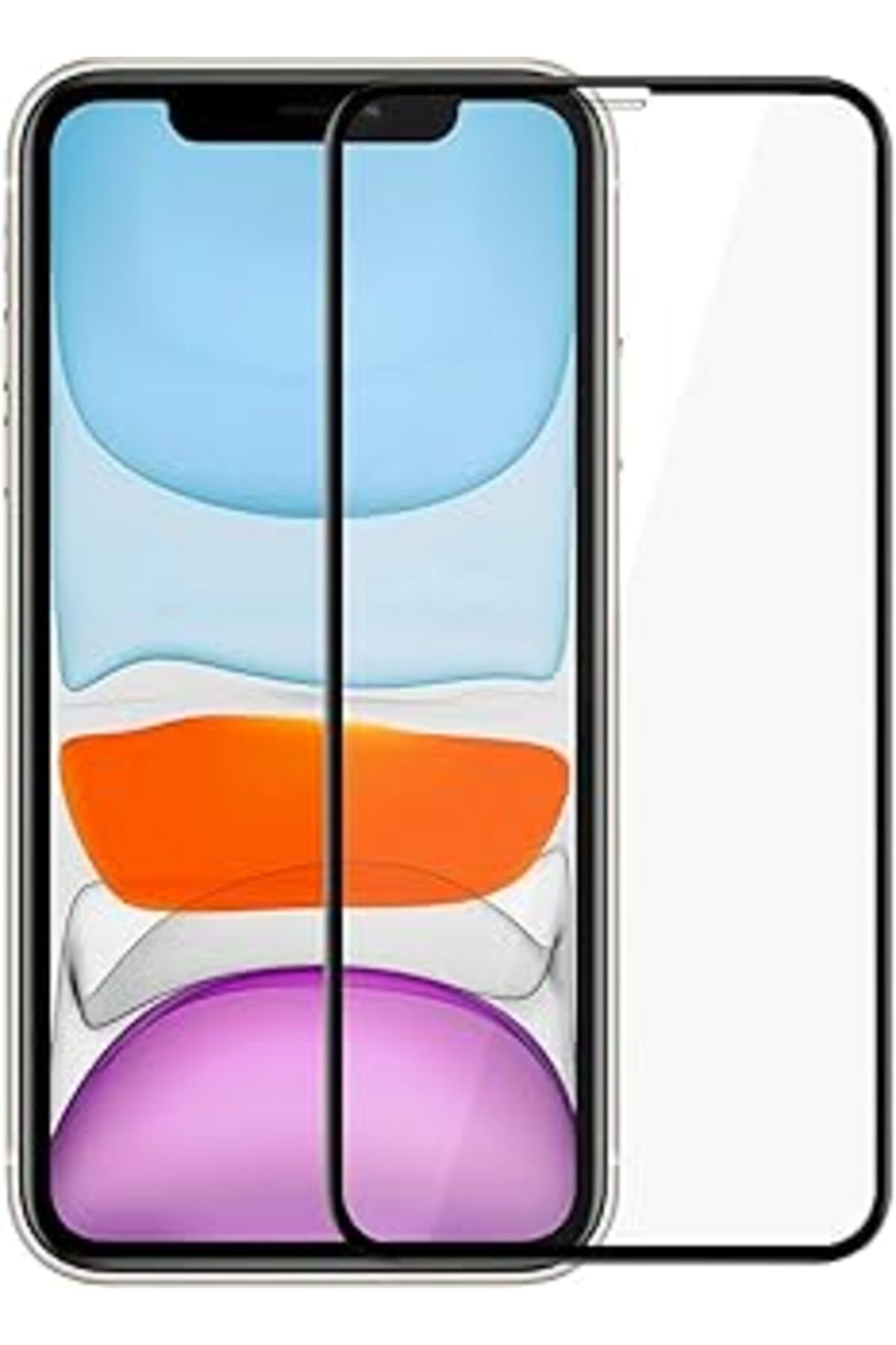 Pazarcan Microsonic Apple Iphone 11 (6.1'') Tam Kaplayan Temperli Cam Ekran Koruyucu Siyah