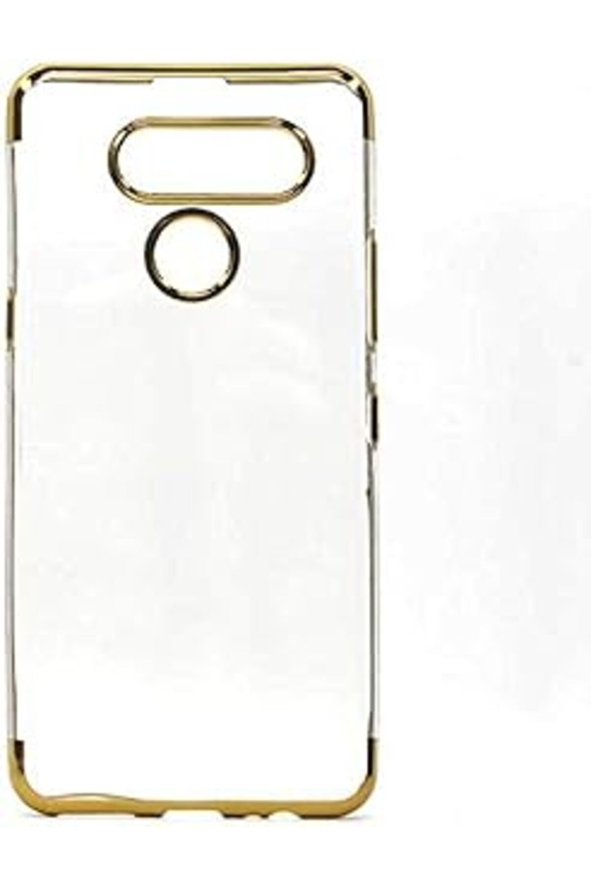 Karachil Zore Lg K50S Ile Uyumlu Dört Köşeli Lazer Gold Cep Telefonu Kılıfı