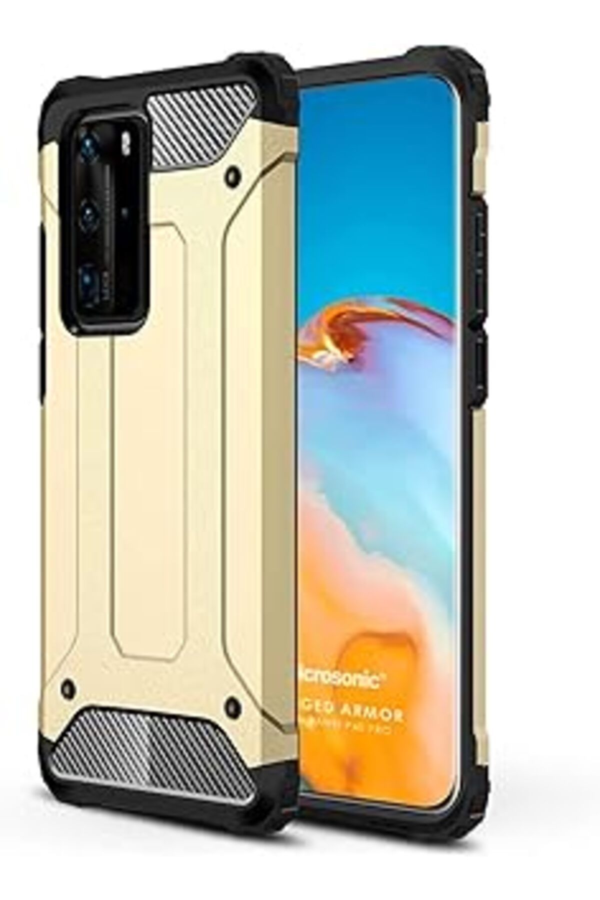 Karachil Microsonic Huawei P40 Pro Için Kılıf Rugged Armor Gold [P40 Pro Ile Uyumlu Kılıf - Gold]