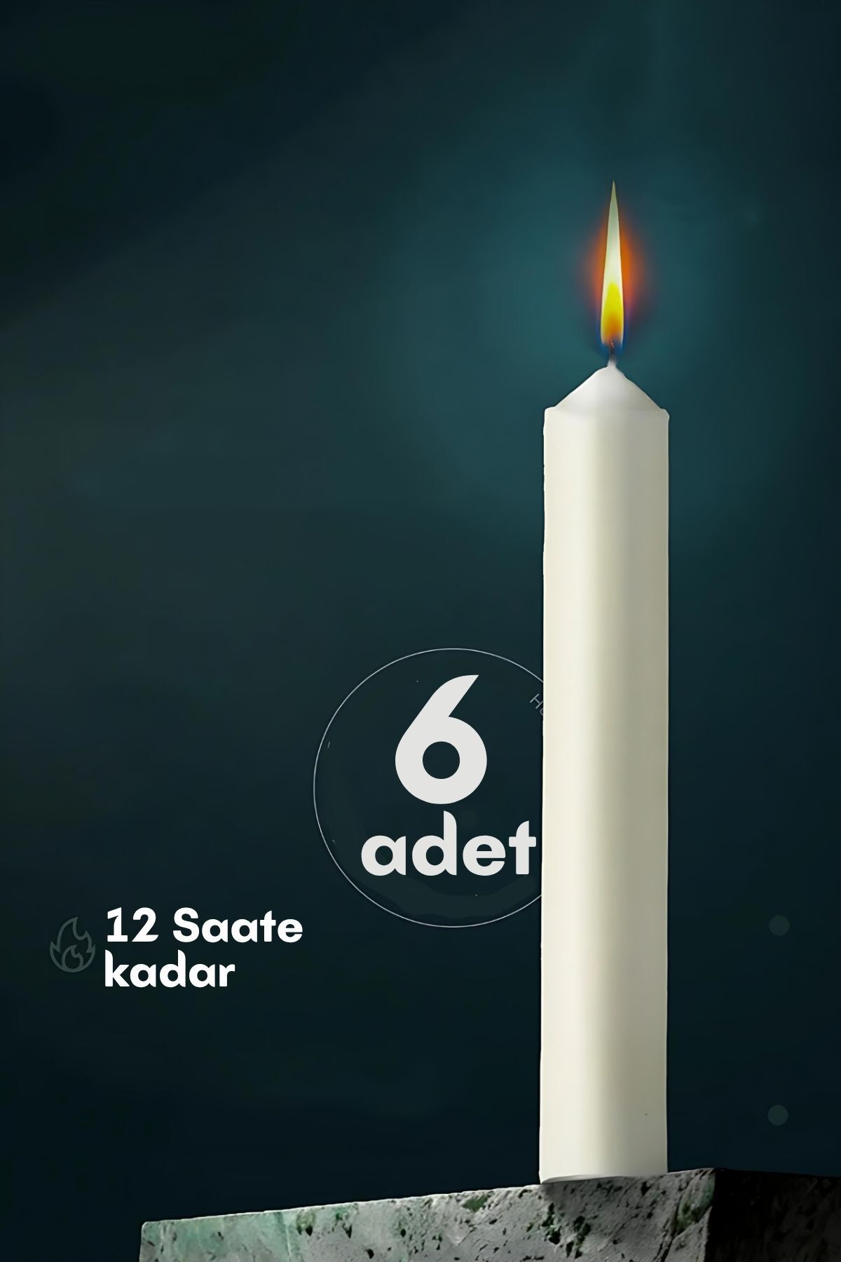 Transformacion Klasik Mum 6 Adet - Kokusuz Mum 721863