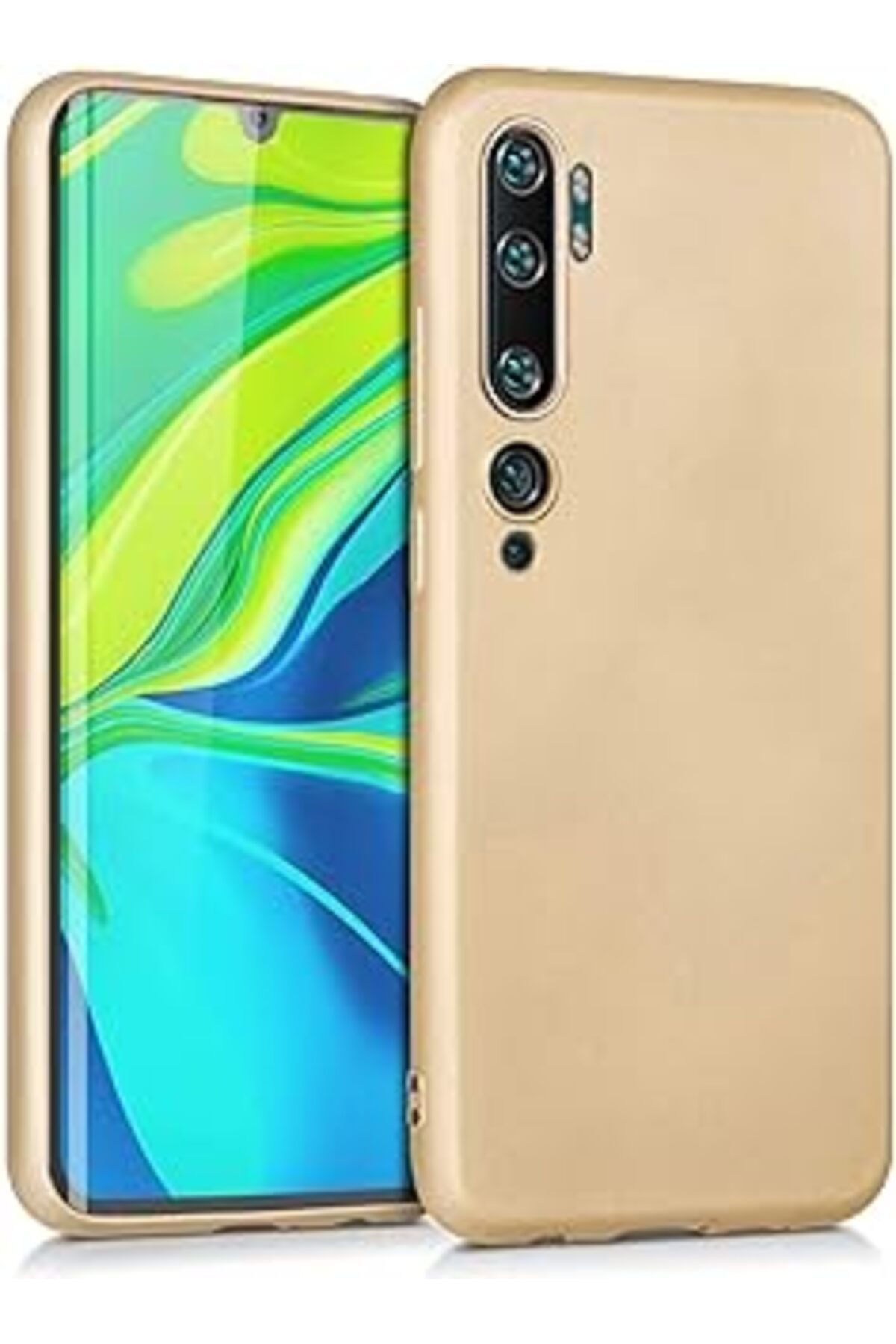Pazarcan Microsonic Matte Silicone Xiaomi Mi Note 10 Pro Için Kılıf Gold [Mi Note 10 Pro Ile Uyumlu Kılıf -