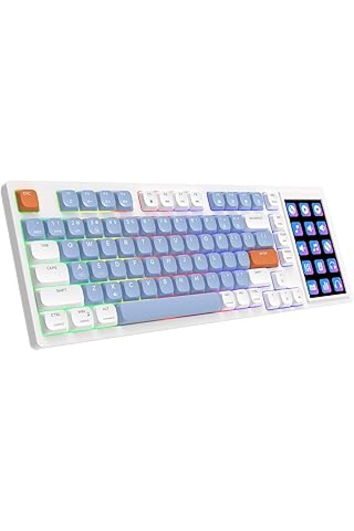 Pazarcan Ajazz Akp815%75 Low Profile Mekanik Klavye, 4.33'' Led Dokunmatik Ekranlı, Programlanabilir Rgb Gas