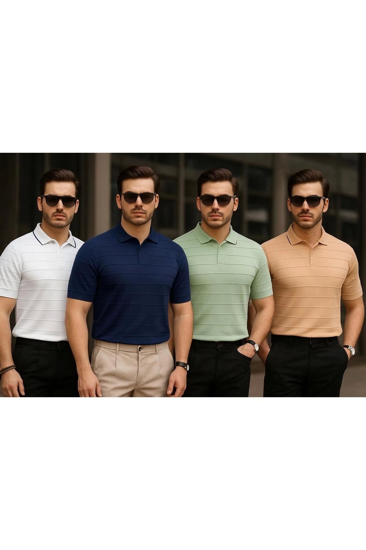 LC Waikiki LCWAIKIKI 4'lü Avantajlı Paket Polo Yaka Kısa Kollu Erkek Yazlık T-Şört