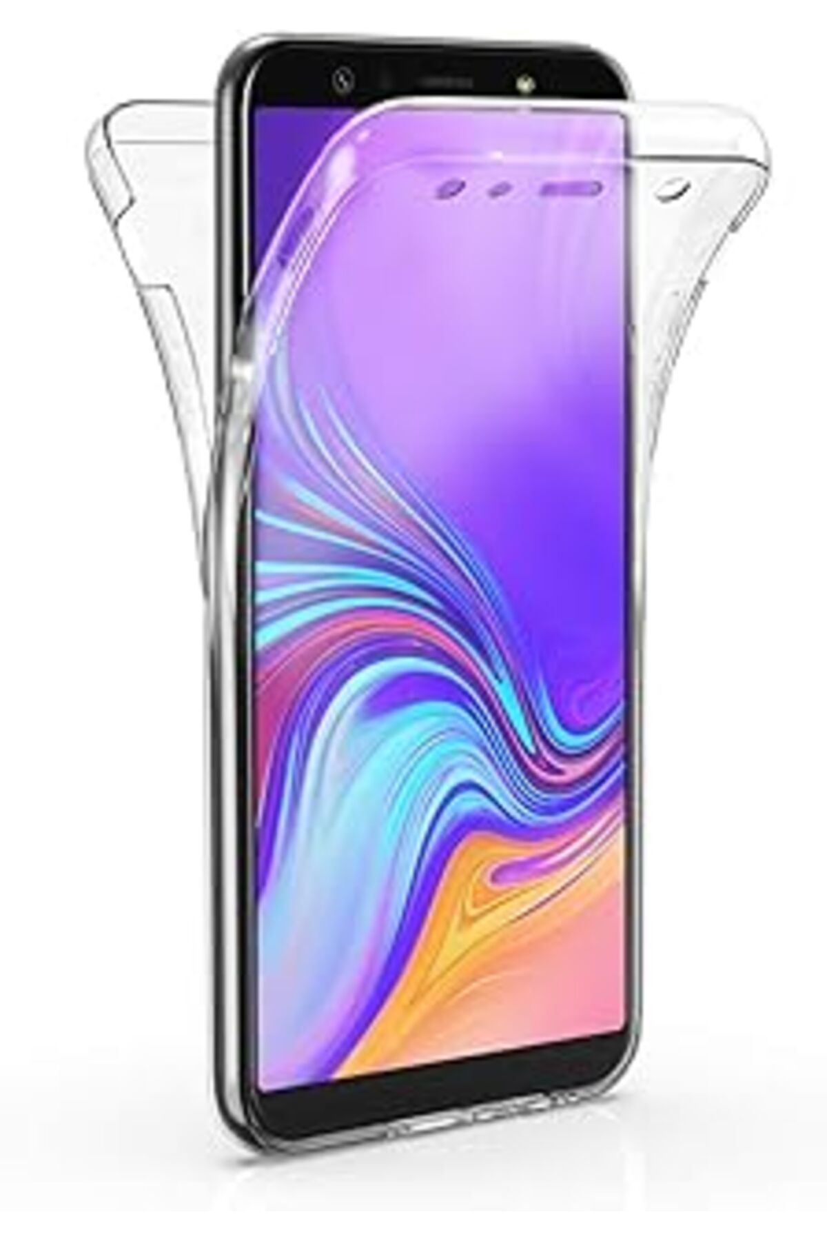 Pazarcan Microsonic Samsung Galaxy A7 2018 Kılıf 6 Tarafı Tam Full Koruma 360 Clear Soft Şeffaf