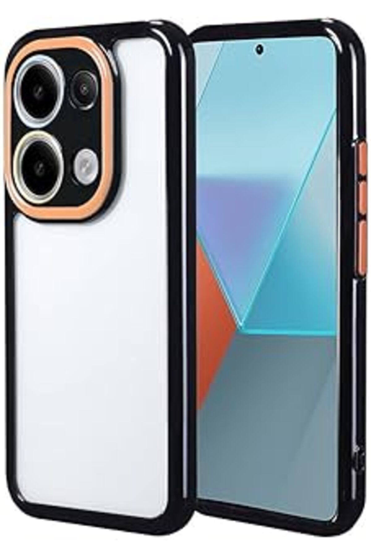 Pazarcan Ehr. Xiaomi Redmi Note 13 Pro 4G Uyumlu Kamera Korumalı Renkli Kenar Ve Çerçeve Tasarımlı Silikon K
