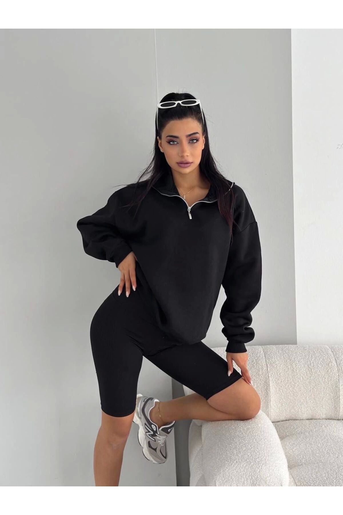LC Waikiki LCWAIKIKI dik yaka fermuarlı 3 iplik sweatshirt