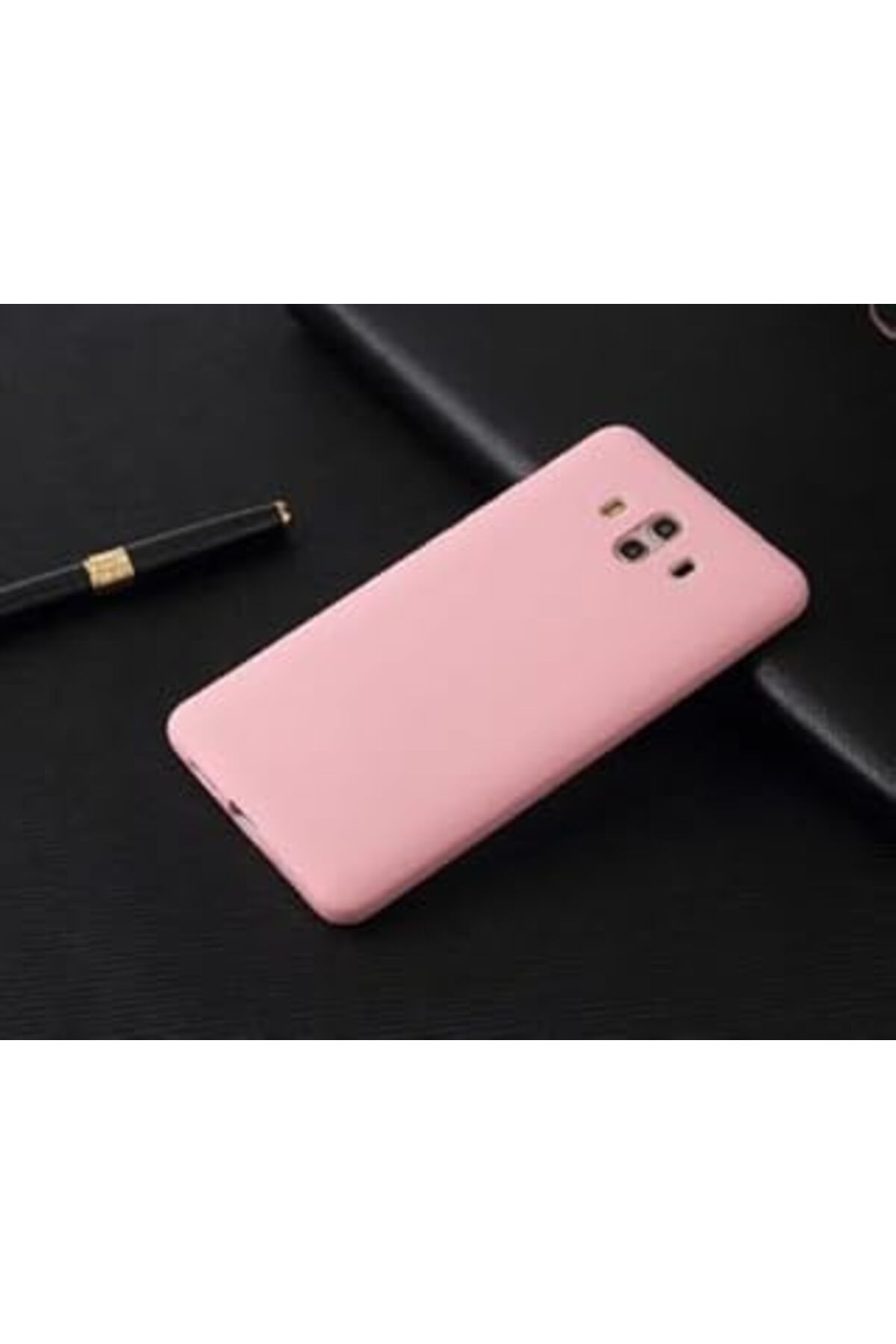Pazarcan Huawei Mate 10 Uyumlu Sert Rubber Silikon Kılıf (Altın Rengi)