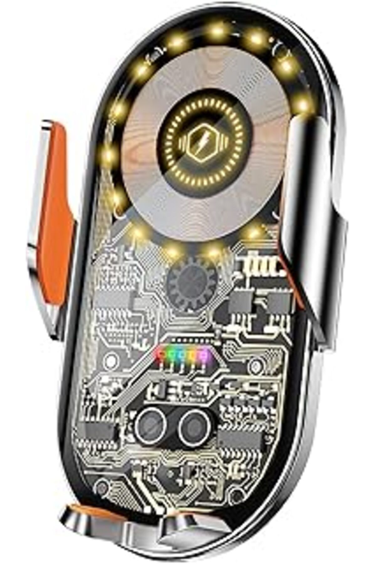 Pazarcan Natune Cyberpunk Kablosuz Araç Şarj Cihazı Montajı, 15 W Hızlı Şarj, Araba Havalandırma Için Otomat