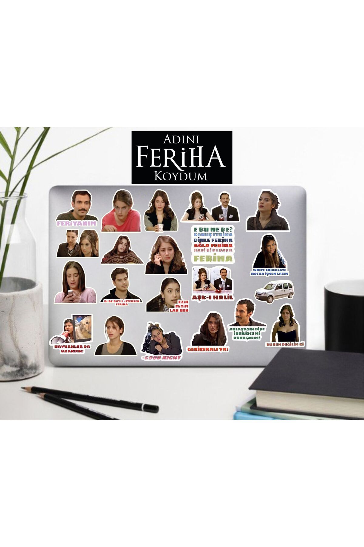 MS Major Selection Adını Feriha Koydum Defter Suluk Laptop Notebook Tablet Telefon Kılıf Sticker Seti