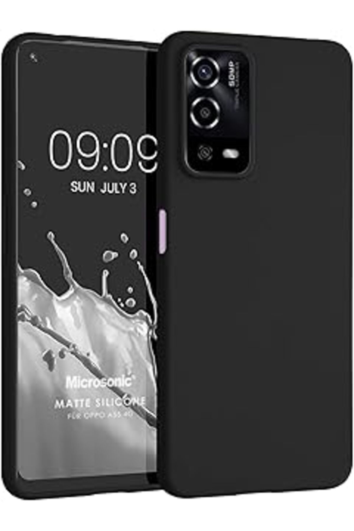 Pazarcan Microsonic Matte Silicone Oppo A55 4G Için Kılıf Siyah [A55 4G Ile Uyumlu Kılıf - Siyah]