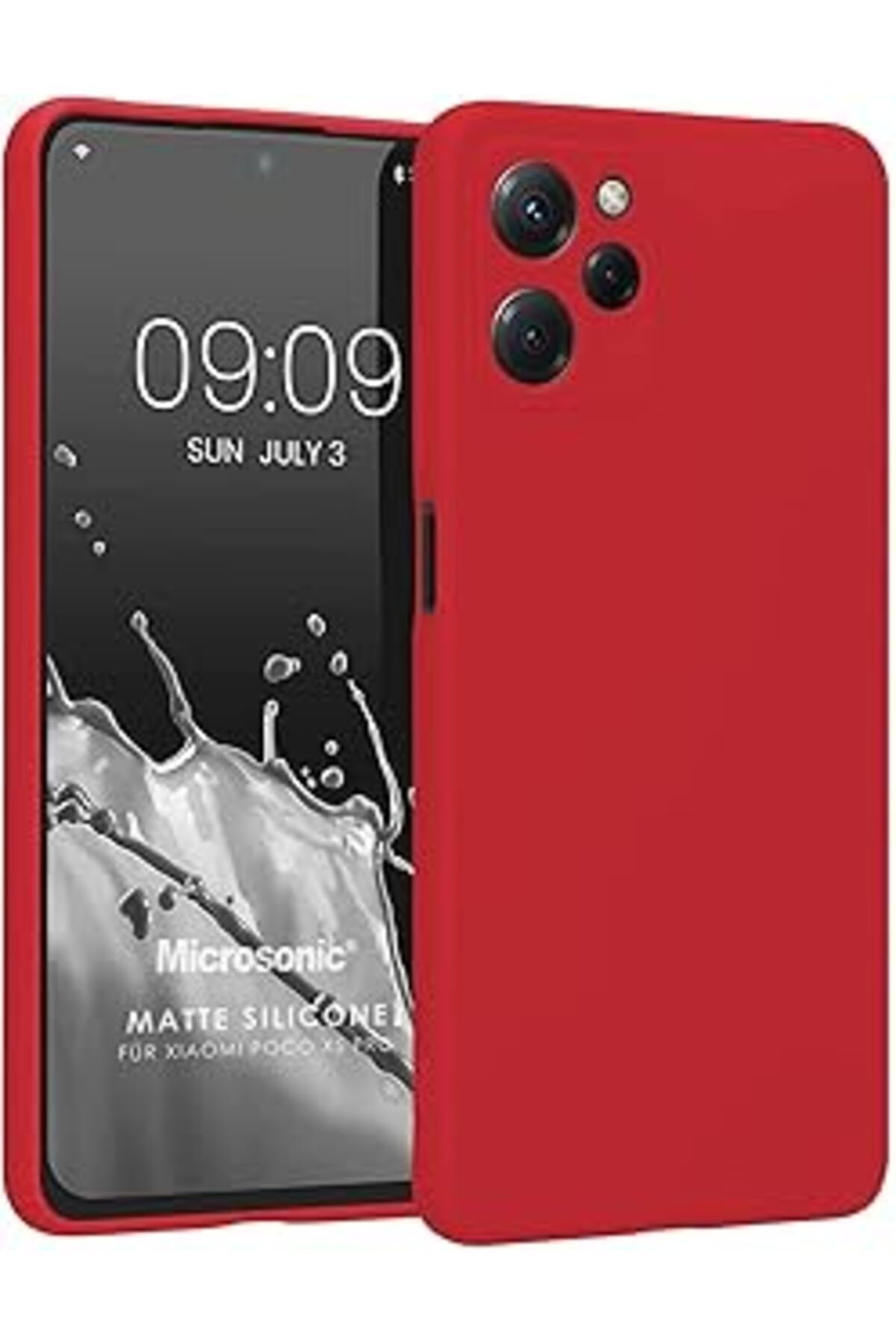 Pazarcan Microsonic Matte Silicone Xiaomi Redmi 12 Için Kılıf Kırmızı [Redmi 12 Ile Uyumlu Kılıf - Kırmızı]