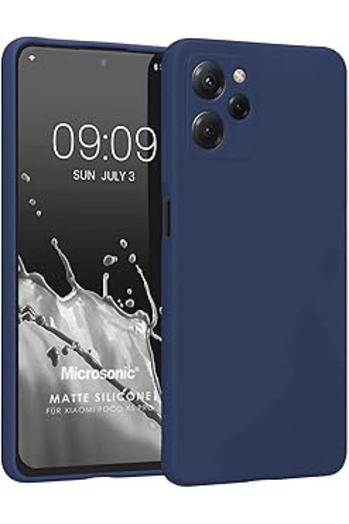 Pazarcan Microsonic Matte Silicone Xiaomi Redmi 12 Için Kılıf Lacivert [Redmi 12 Ile Uyumlu Kılıf - Lacivert