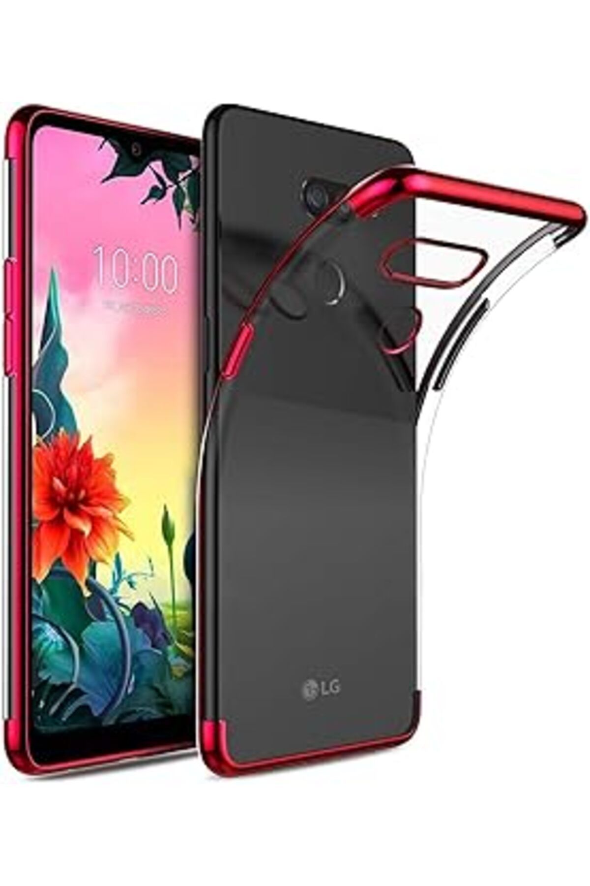 Pazarcan Microsonic Lg K40S Kılıf Skyfall Transparent Clear Kırmızı