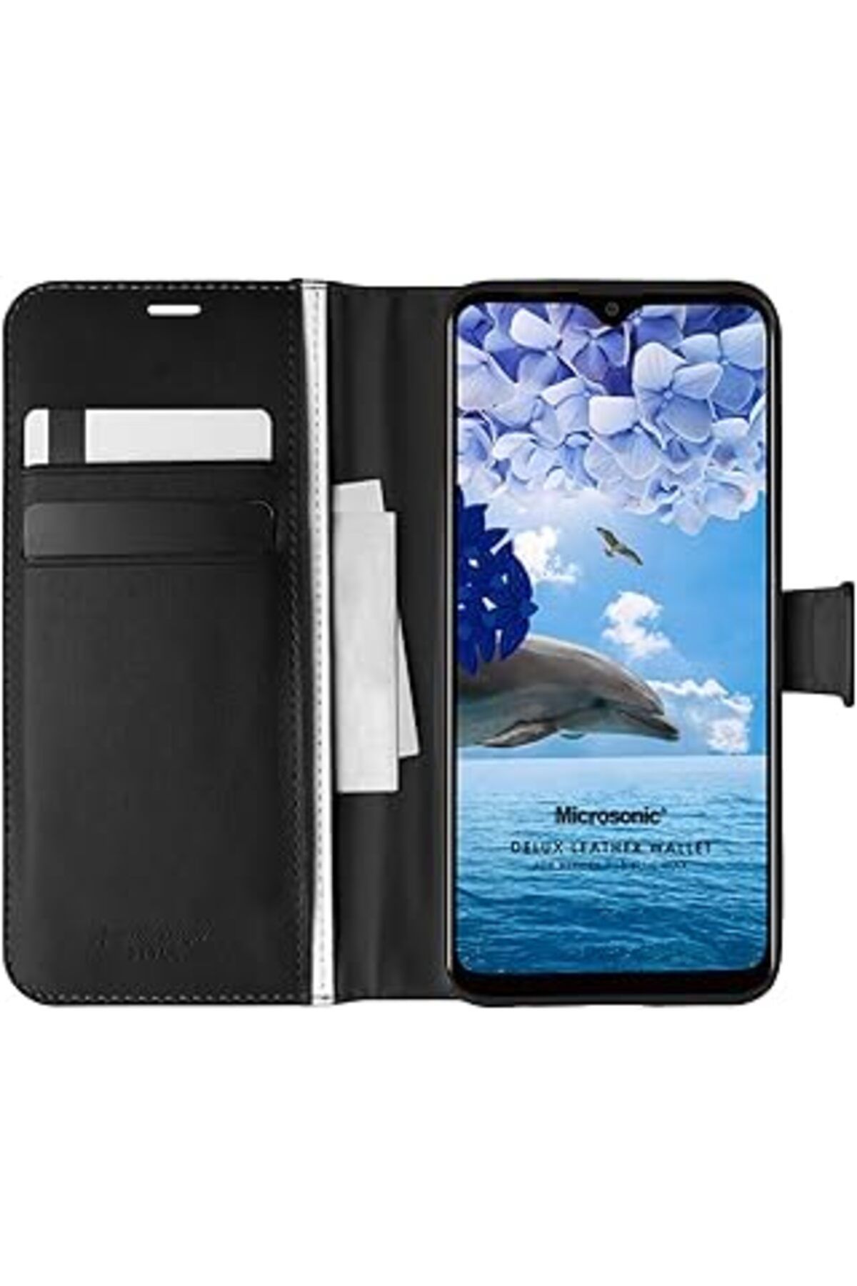 Pazarcan Microsonic Reeder P13 Blue Max Için Kılıf Delux Leather Wallet Siyah [P13 Blue Max Ile Uyumlu Kılıf