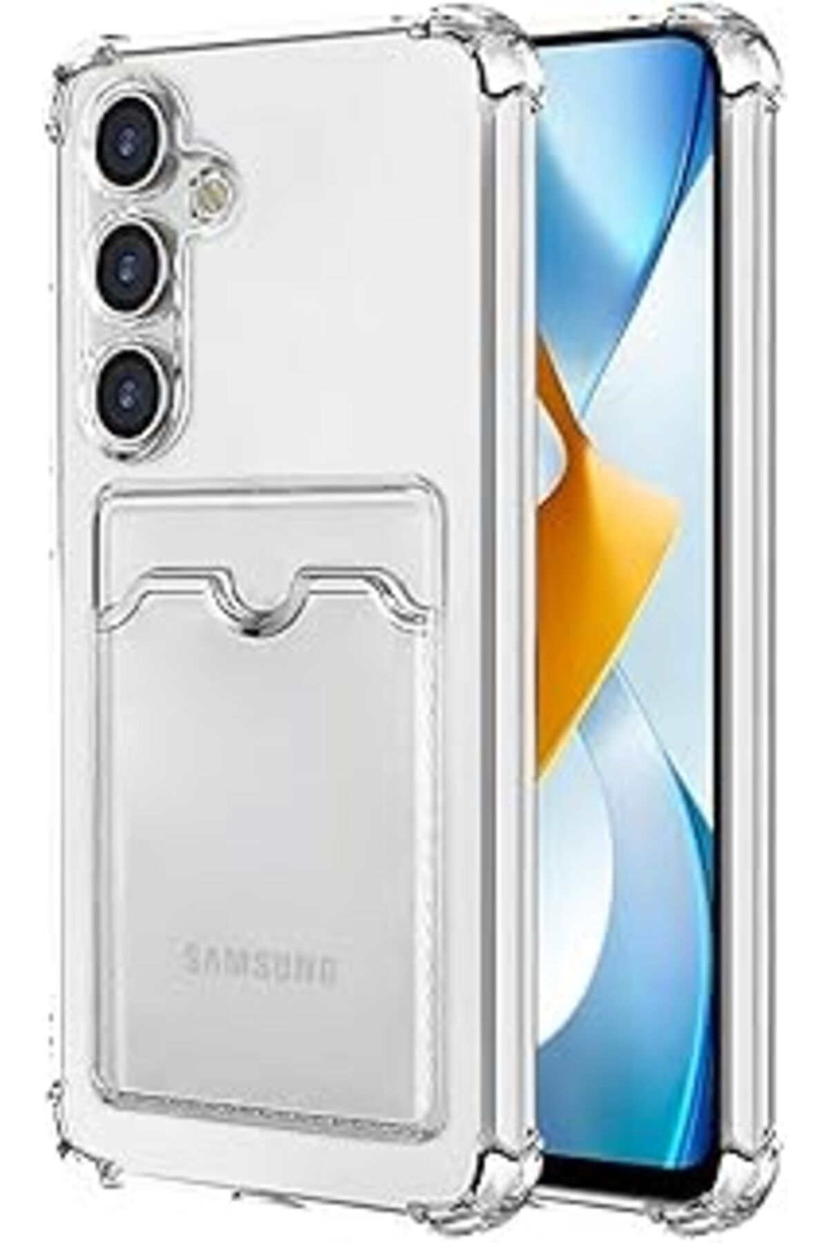 Pazarcan Microsonic Samsung Galaxy S24 Card Slot Shock Için Kılıf Şeffaf [Galaxy S24 Ile Uyumlu Kılıf - Şeff