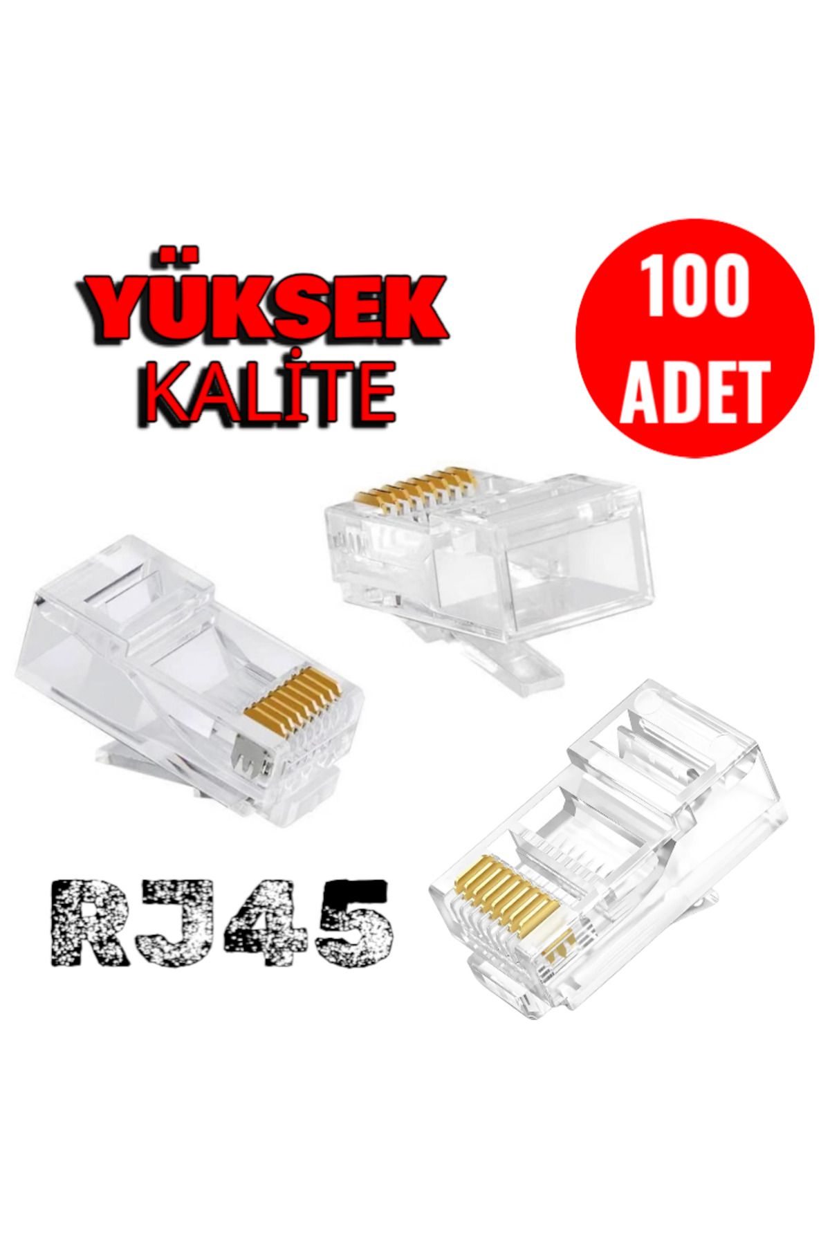 nelerbulurum 100 Adet Cat5 Cat6 Rj45 8p8c Jack Ethernet Internet Modem Kablosu Soketi Network Uç