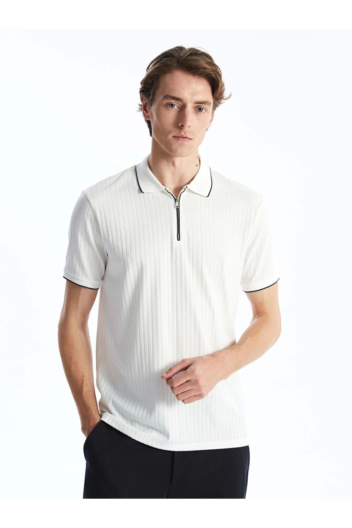 LC Waikiki LCWAIKIKI Vision Polo Yaka Kısa Kollu Penye Erkek Tişört