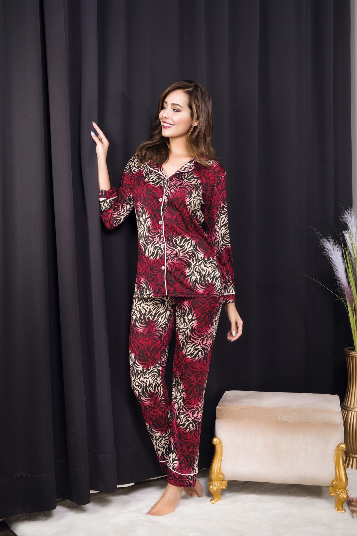 devirhesapdevri Rahat ve Şık Kadın Pijama - Karışık Desenli