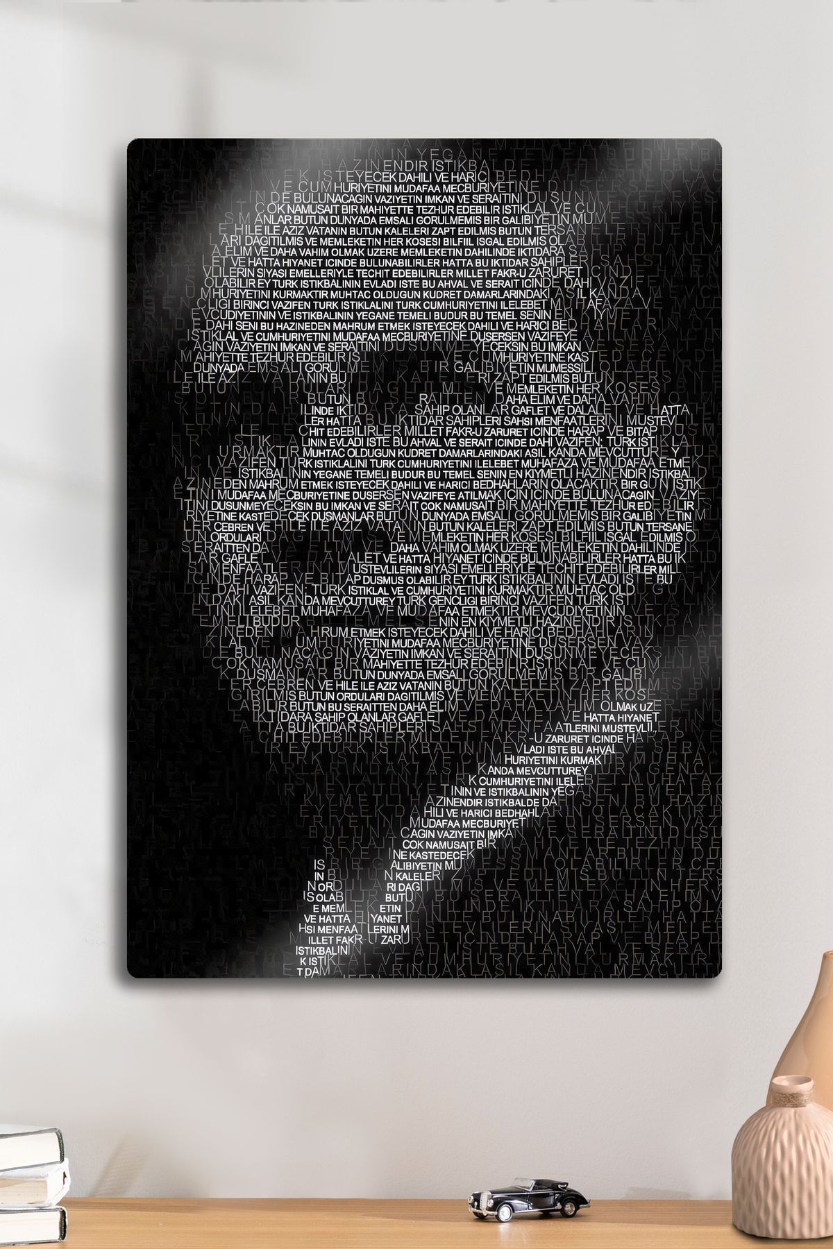 DekorHane Metal Baskı - Mustafa Kemal Atatürk, Nutuk Gençliğe Hitabe Yazı Temalı Dekoratif Ata Tablo
