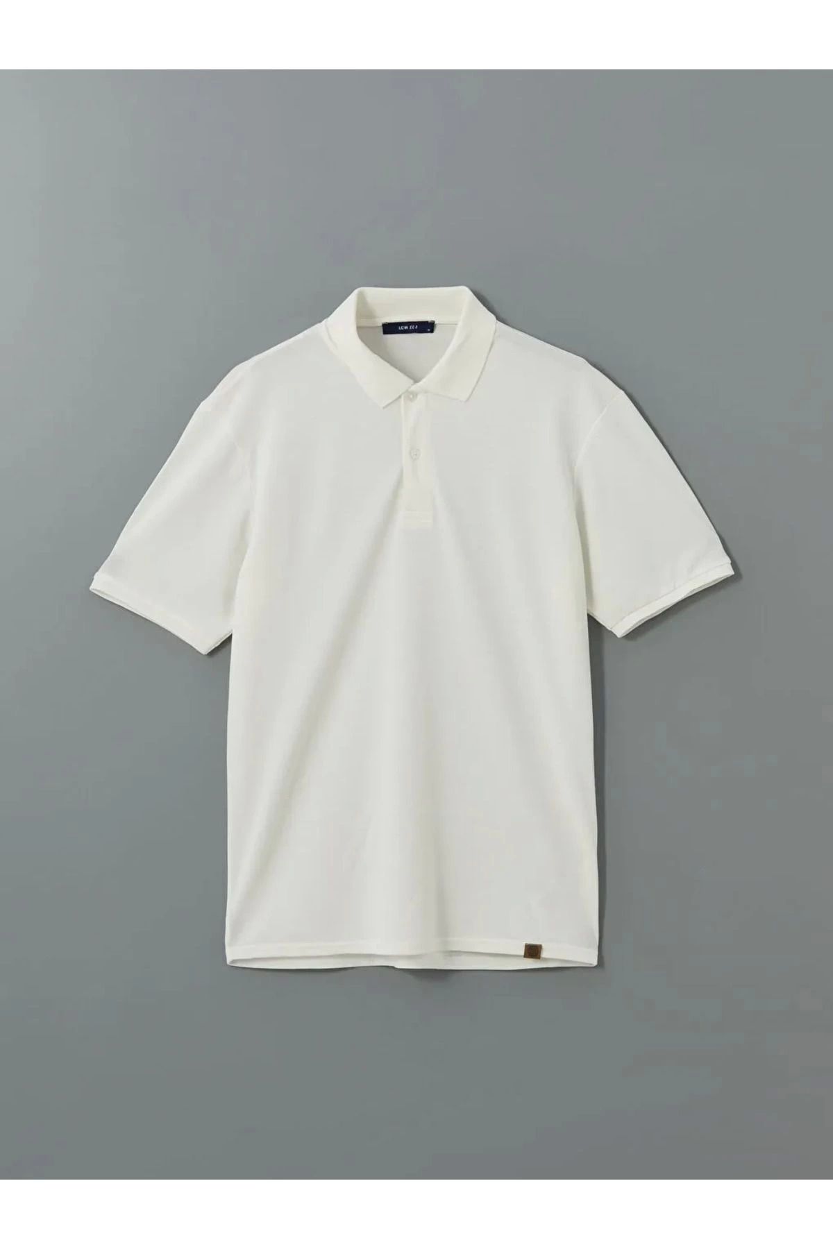 LC Waikiki LCWAIKIKI ECO Ekru Polo Yaka Kısa Kollu Erkek Tişört